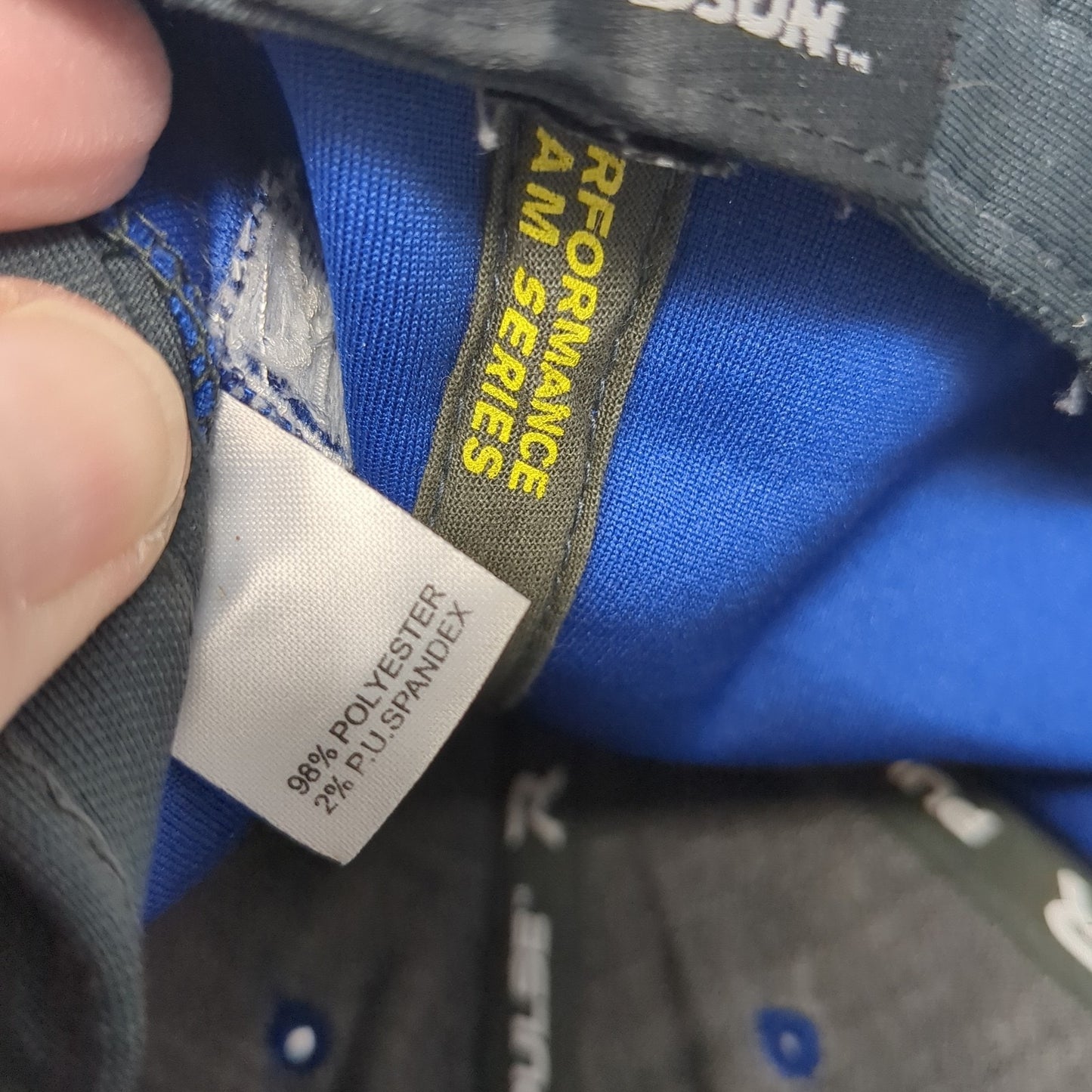 Letter B Fitted Hat Blue Medium Embroidered Colorblock Richardson