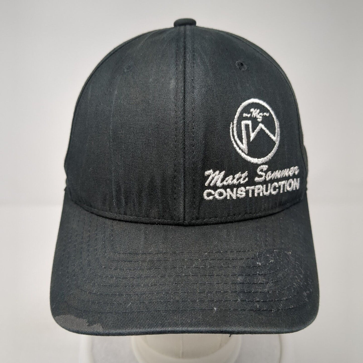 Matt Sommer Construction Fitted Hat Black S/M Flexfit Embroidered Yupoong