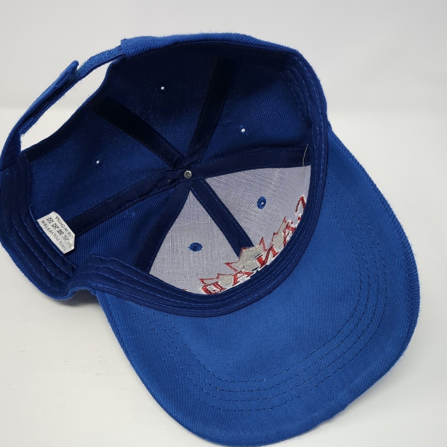 Canada Maple Leaf Strapback Hat Blue One Size Adjustable Embroidered