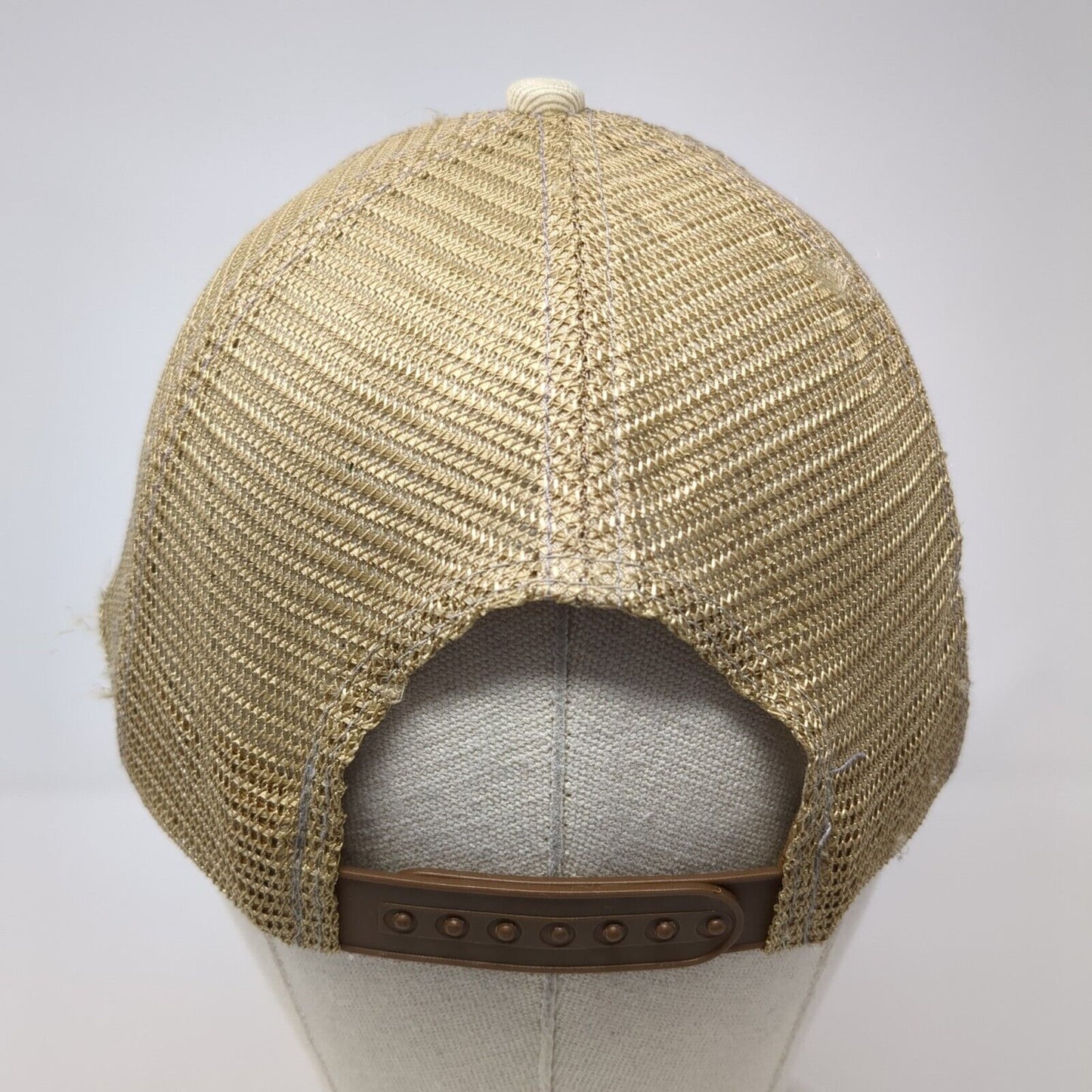 Guinness 1759 Snapback Trucker Hat Tan One Size Adjustable Mesh Back Bio-Domes