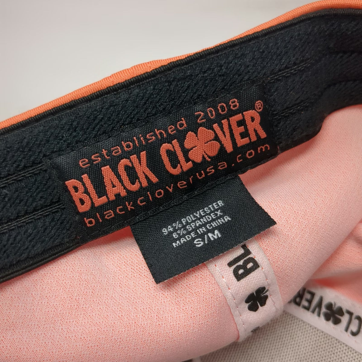 Black Clover Baseball Cap Orange One Size Stretch Fit Live Lucky Clover Logo Hat