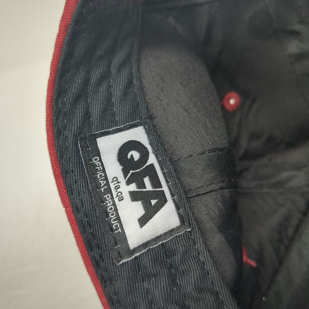 QFA 5 Panel Red Hat One Size 3D Raised Qatar Embroidery Adjustable Slideback
