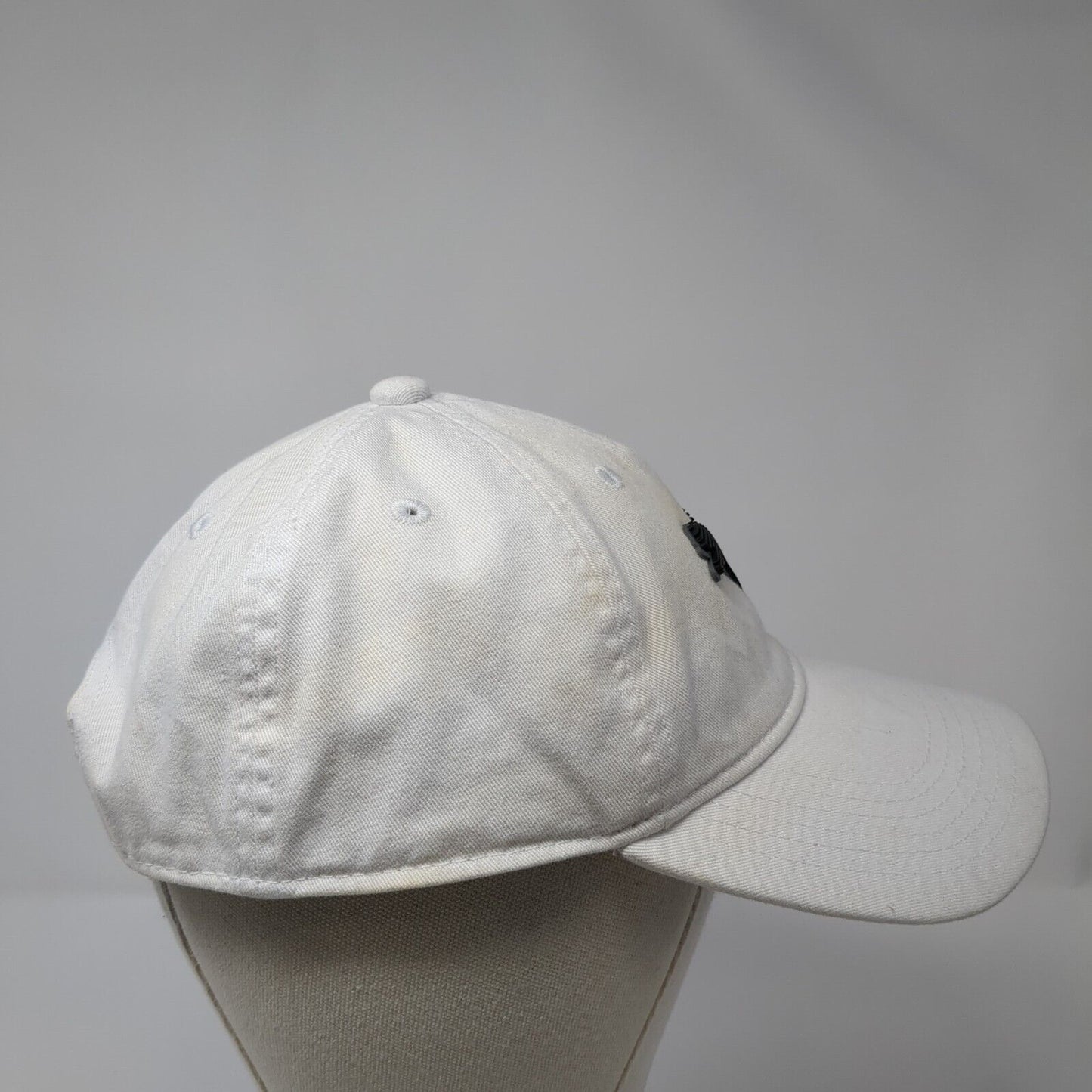 Puma Logo Snapback Hat White One Size Adjustable Solid Vent Holes Outdoor