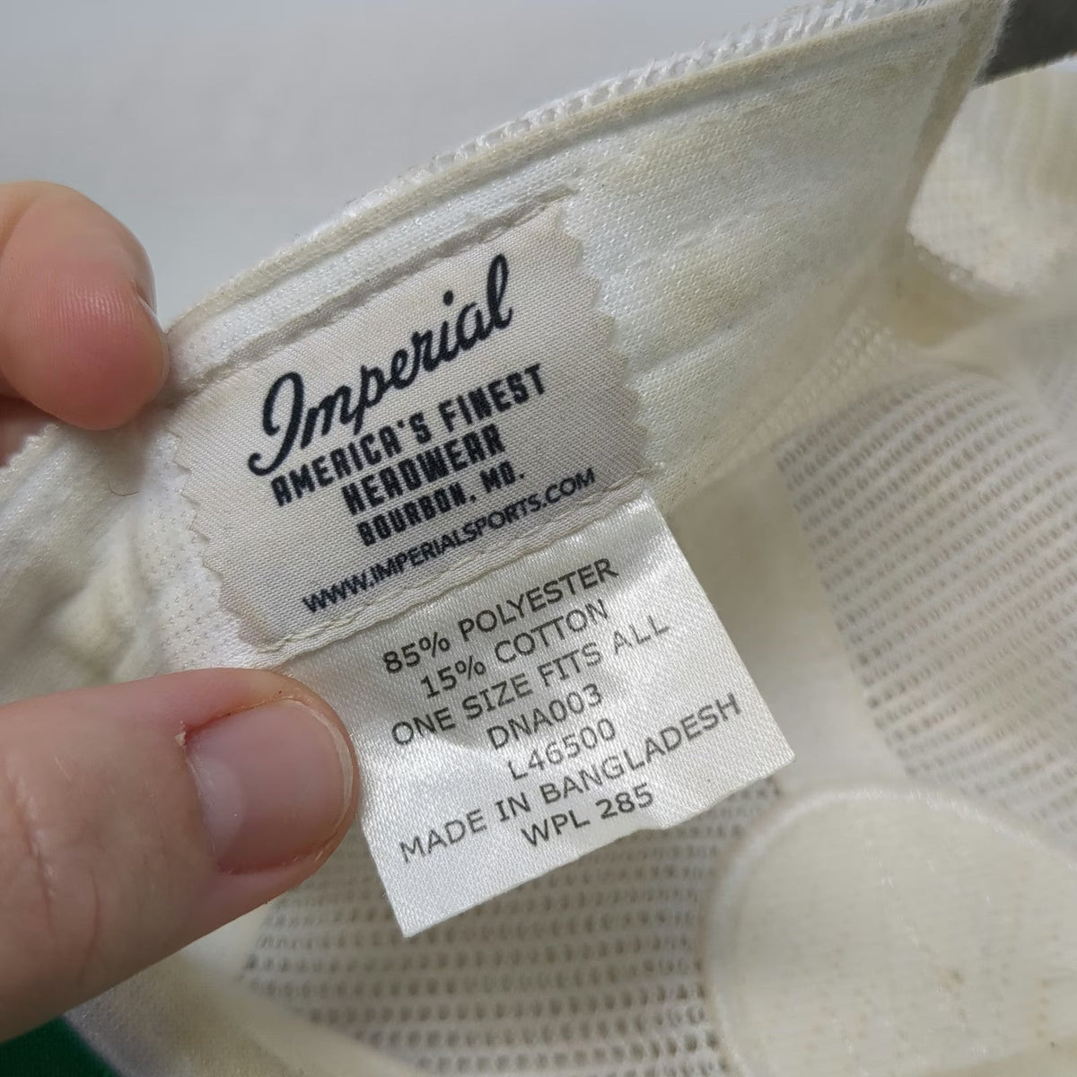 Imperial Baseball Cap White One Size Mesh Back Leather Strap Colorado Rope Hat