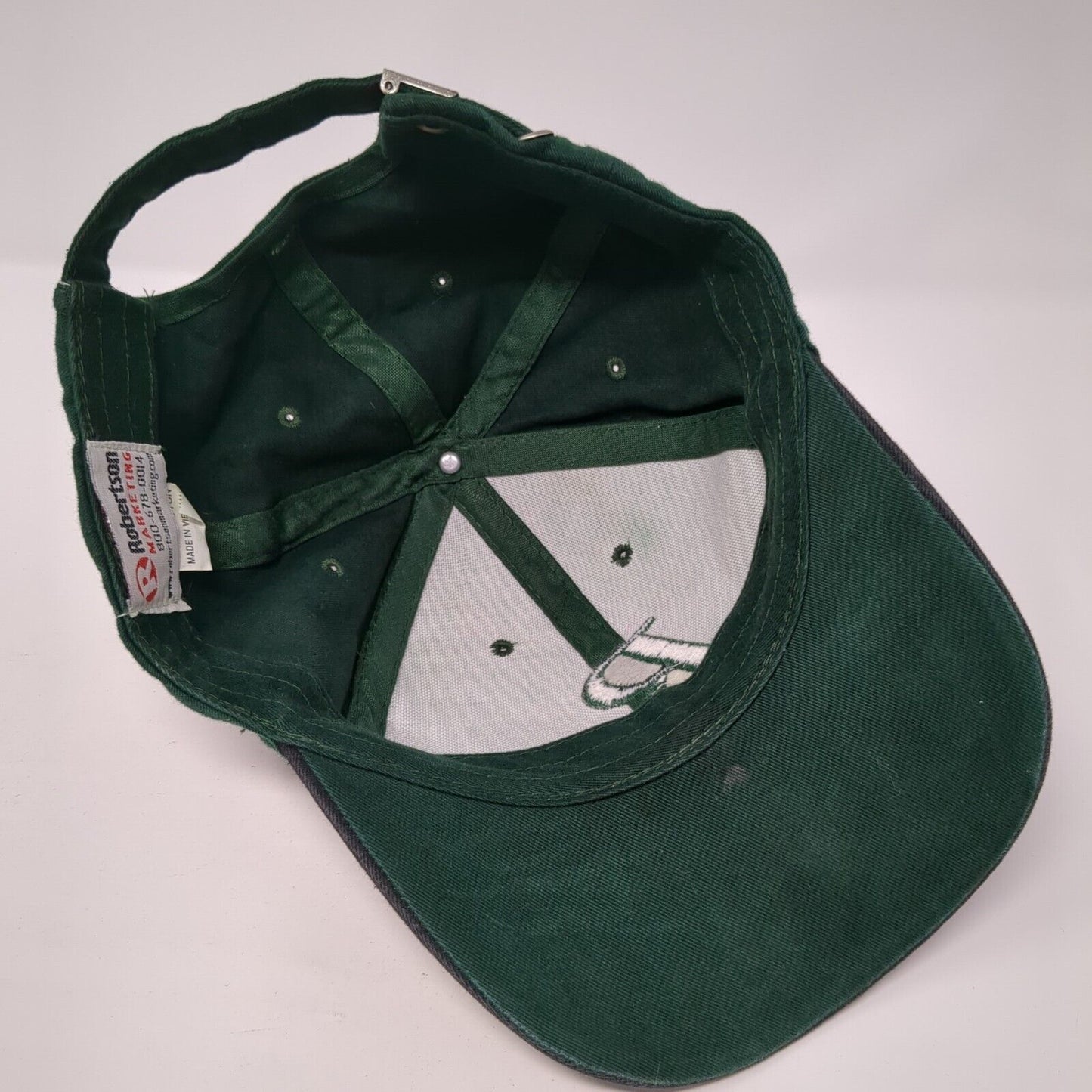 Letter R Slideback Hat Green One Size Adjustable Embroidered Robertson
