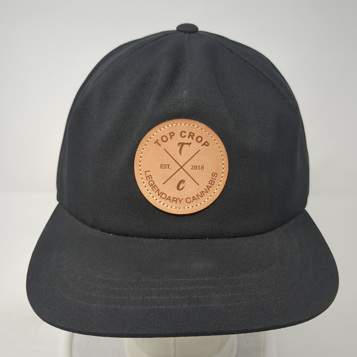 Top Crop Legendary Cannabis Strapback Hat Black One Size Leather Patch
