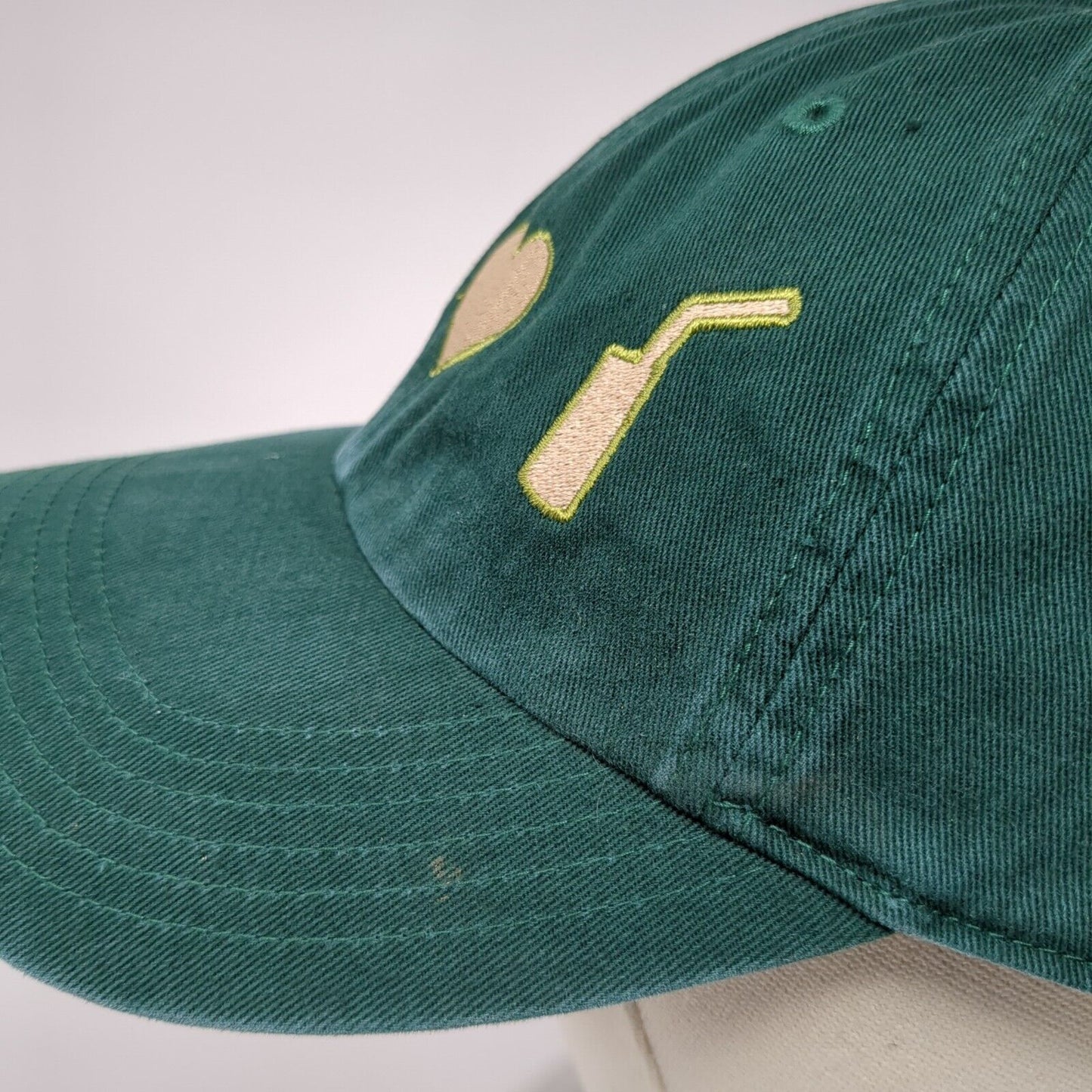 Peace Sign Heart Slideback Hat Green M/L Solid Embroidered Richardson