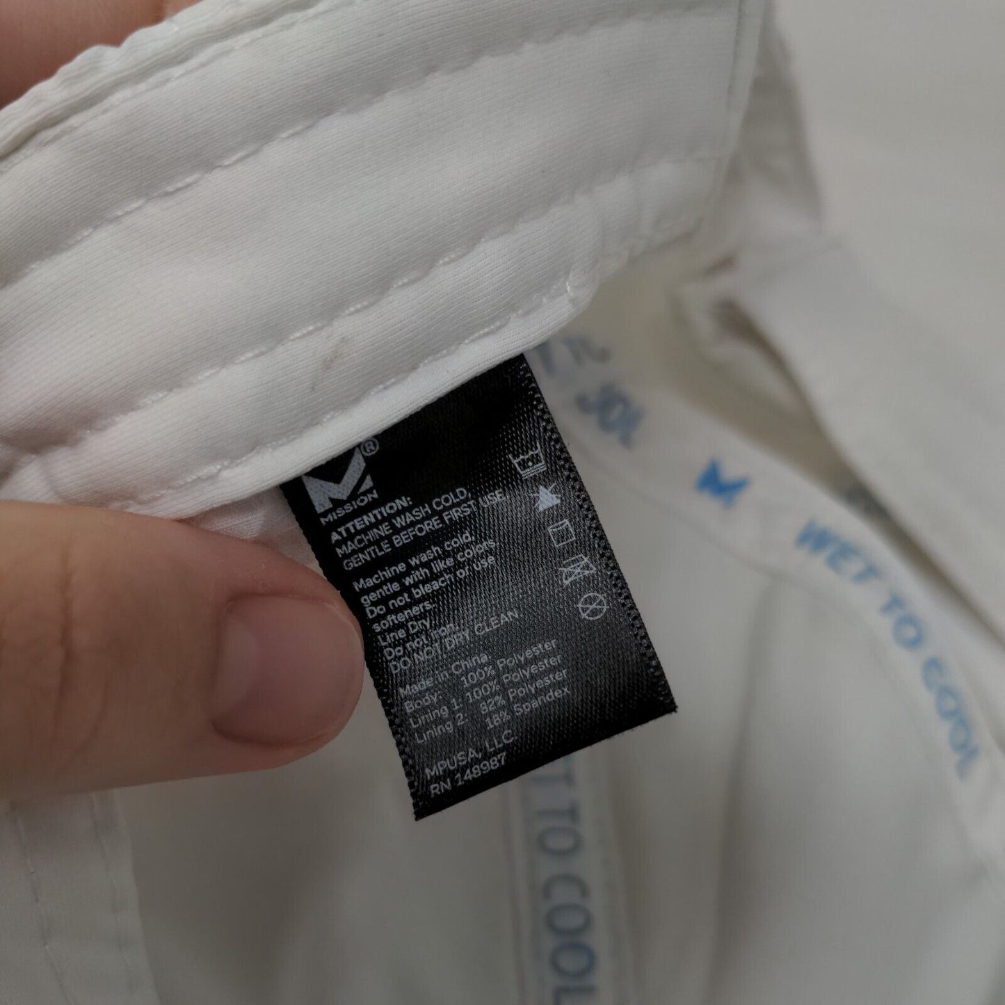 Mission Strapback Hat White One Size Adjustable Solid 6 Panel Vent Holes