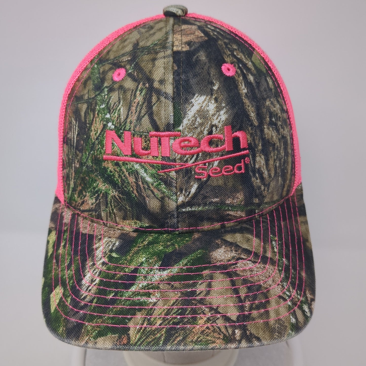 NuTech Seed Women's Strapback Trucker Hat Multi One Size Mesh Back Camo