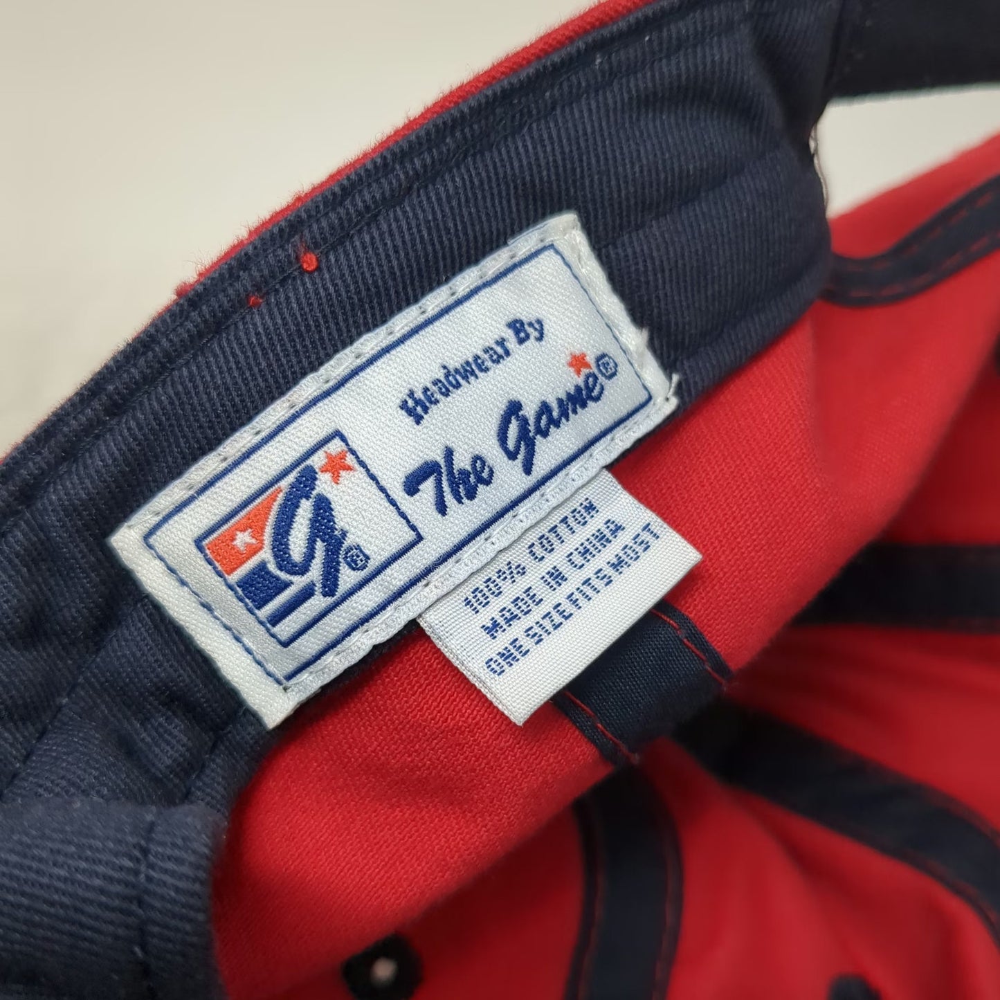 The Game Budweiser American Flag Baseball Cap Red Blue One Size Hat Slideback