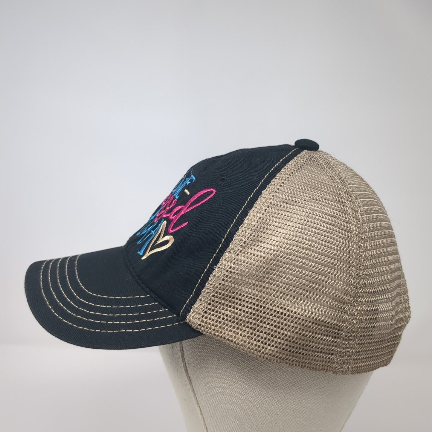 One Blessed Mama Snapback Trucker Hat Black OS Adjustable Mesh Back District