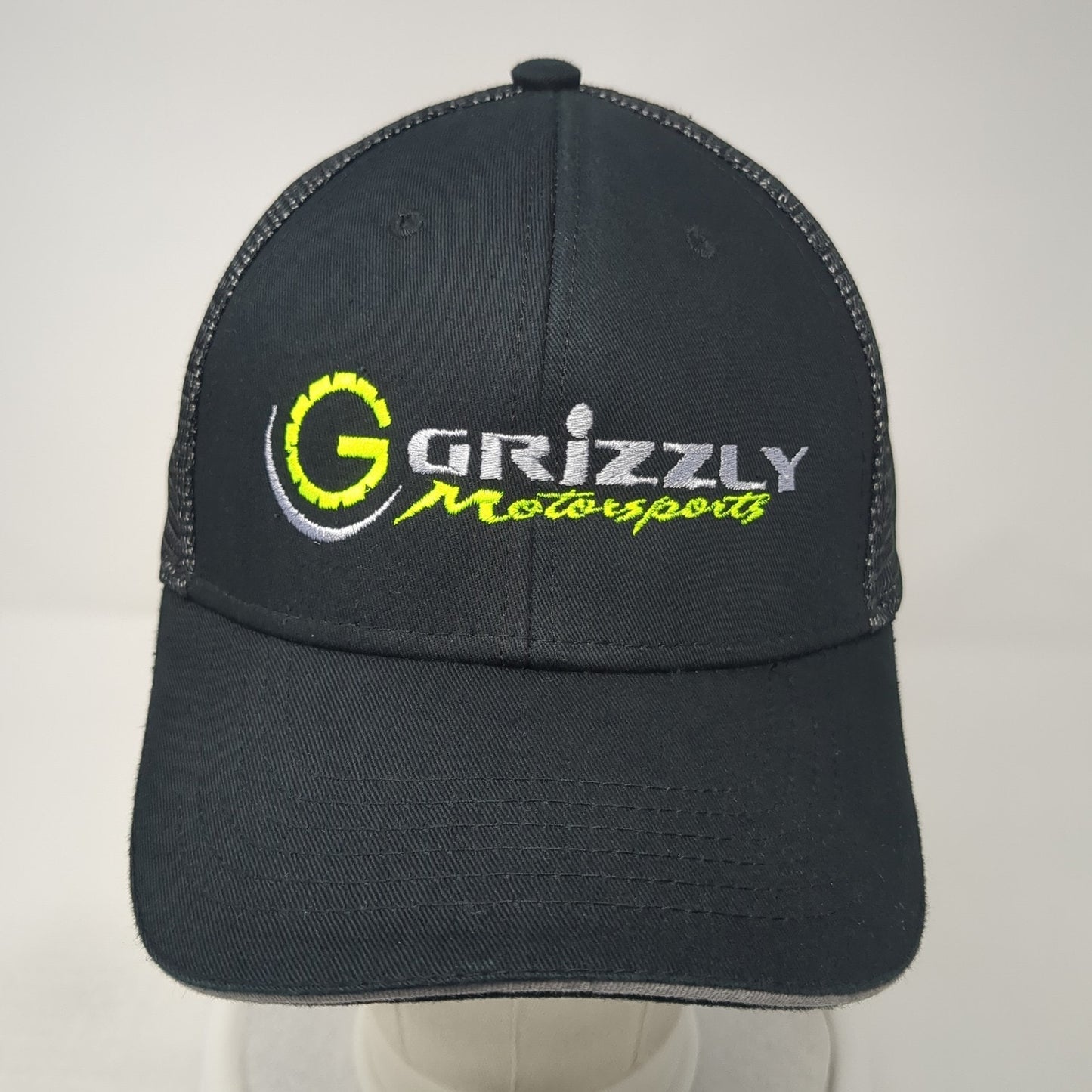 Grizzly Motorsports Mesh Back Trucker Hat Black One Size Port Authority