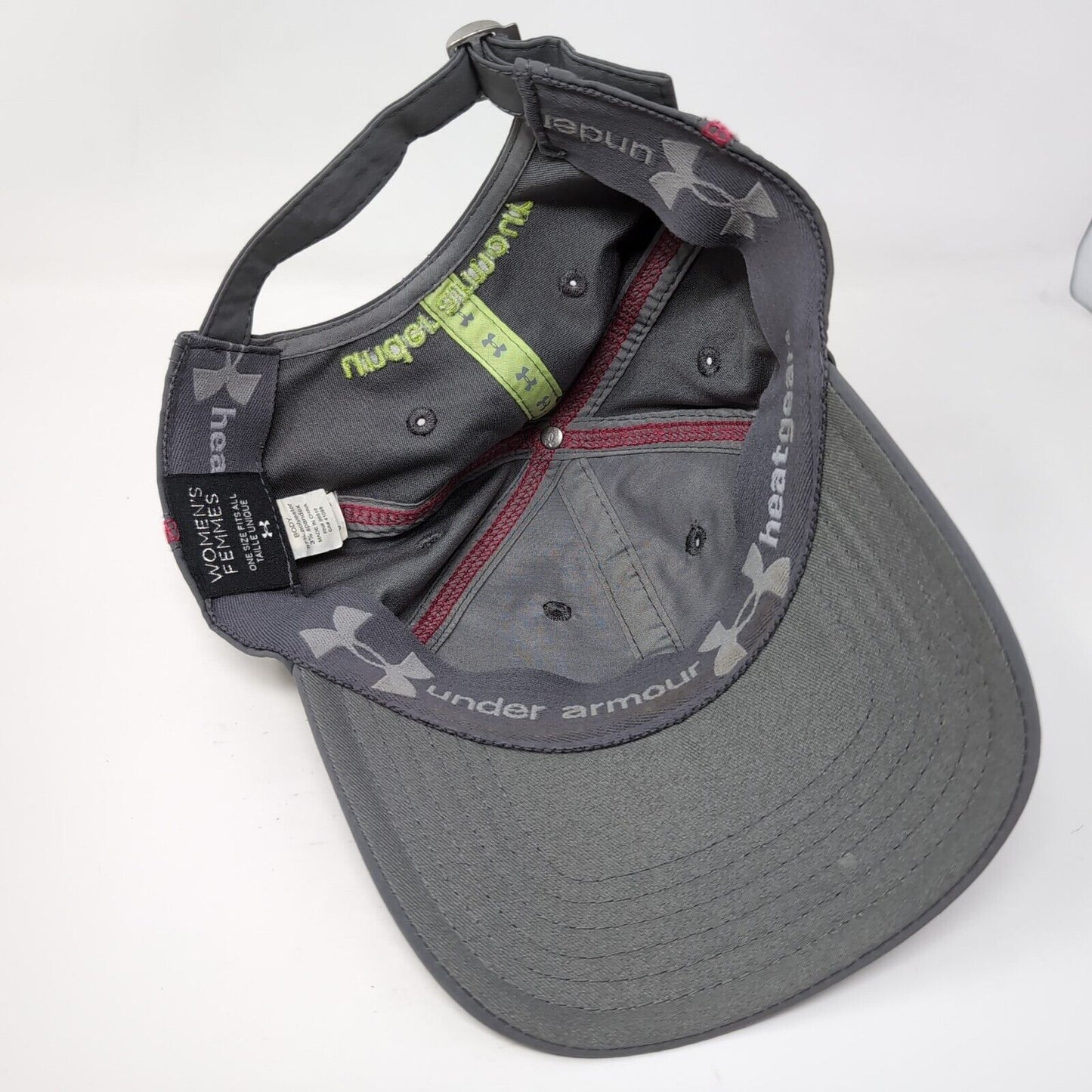 Under Armour Women's Slideback Hat Gray OSFA Adjustable Embroidered 6 Panel