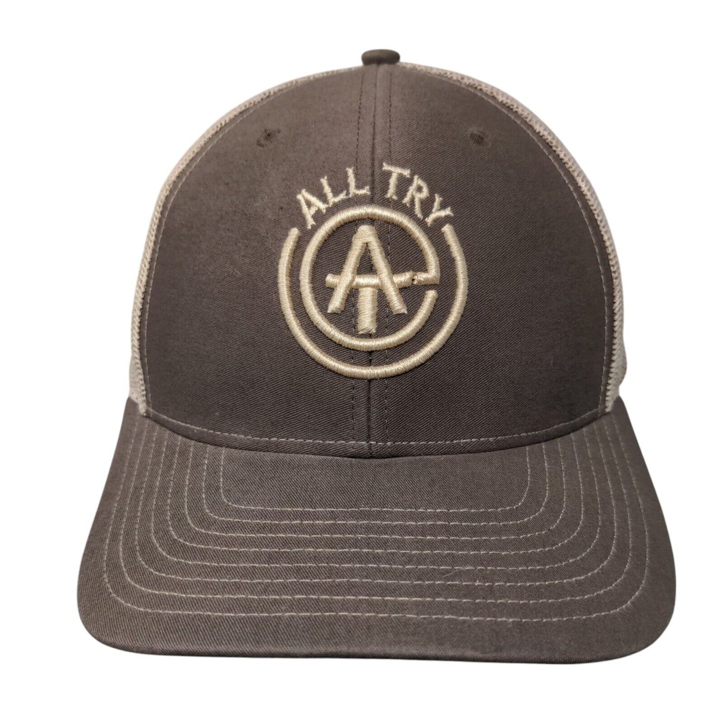 All Try Snapback Mesh Back Trucker Hat Brown One Size Richardson