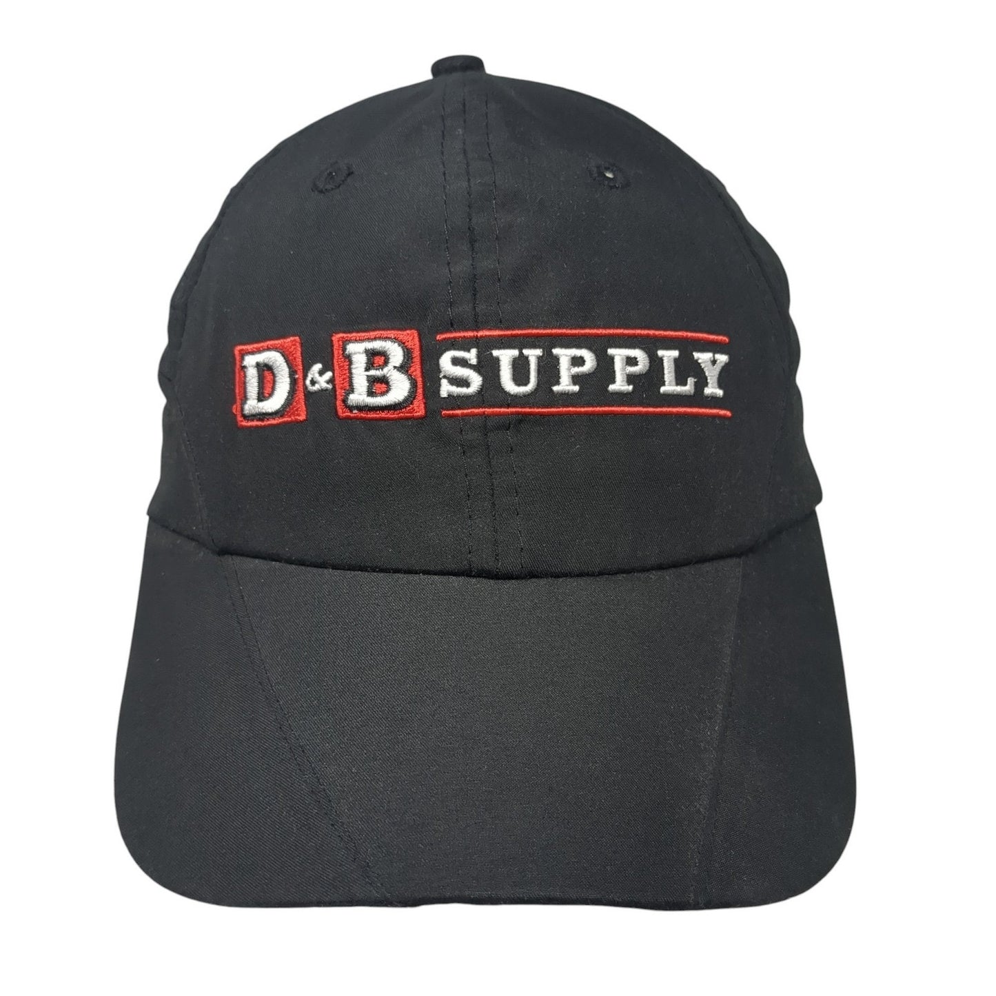 D&B Supply Strapback Hat Black One Size Adjustable Embroidered Stitch It