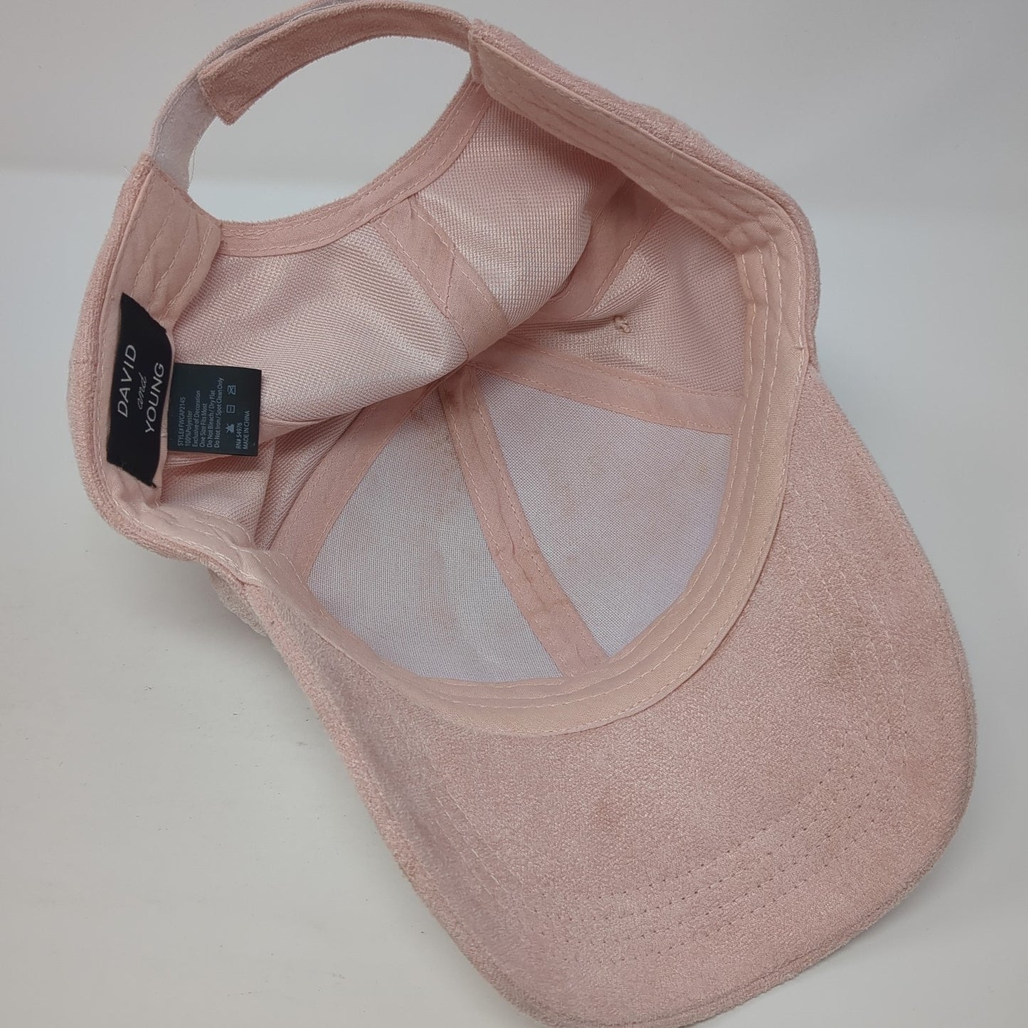 David And Young Strapback Pom Pom Hat Pink One Size Adjustable Blank