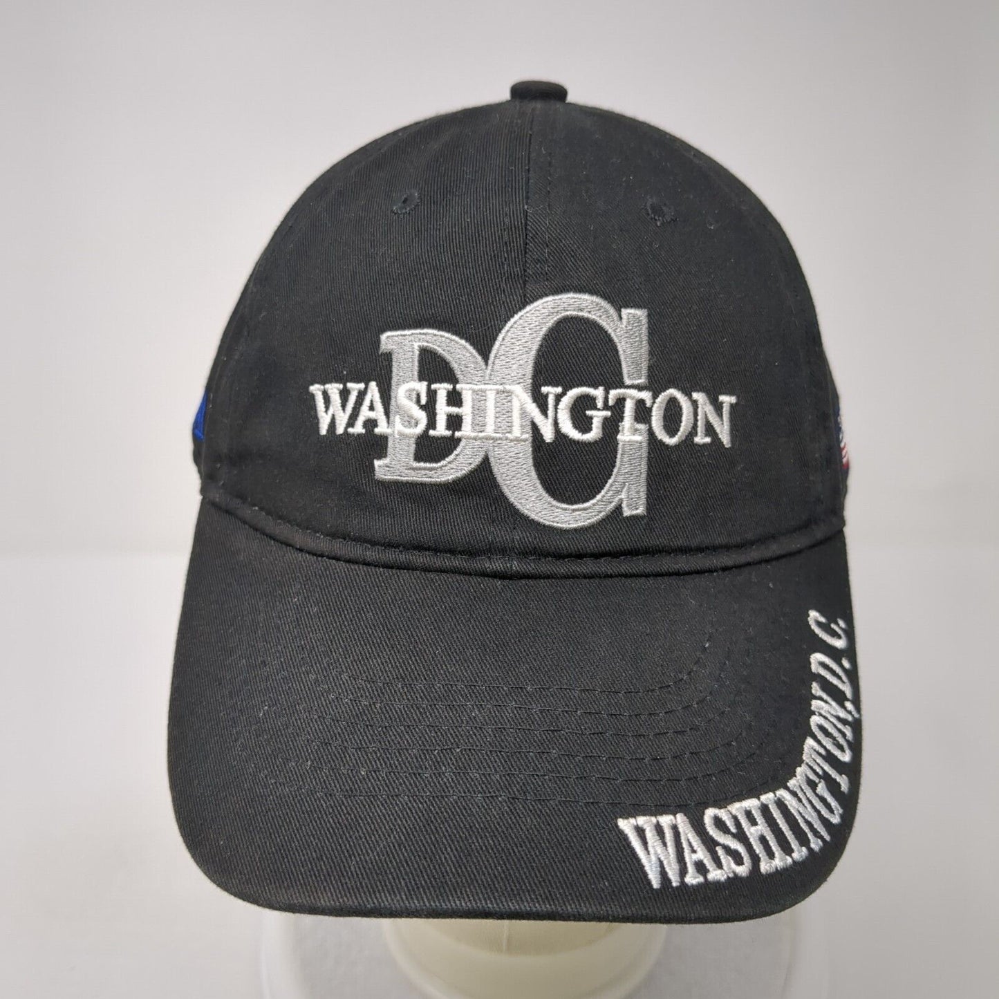 Washington, D.C. USA Flag Slideback Hat Black One Size Embroidered