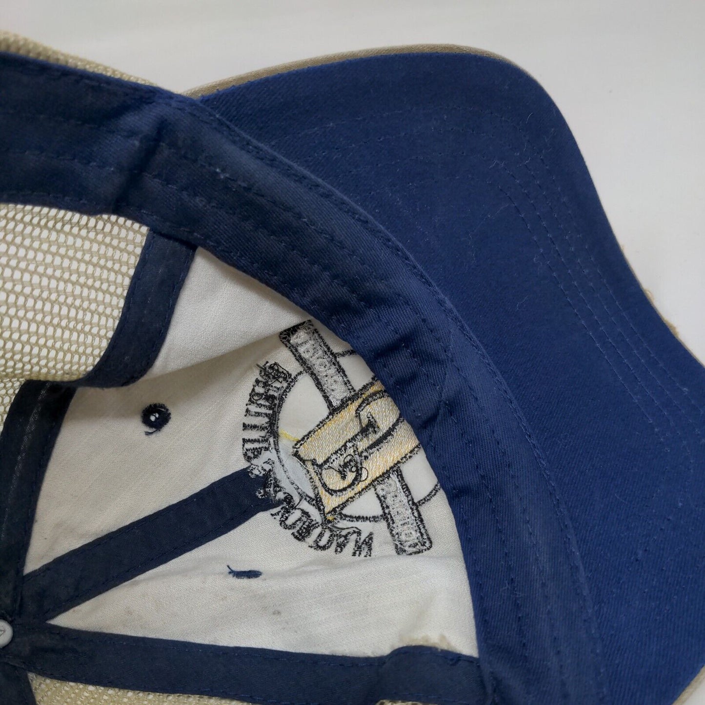 Phillips & Jordan Strapback Mesh Back Trucker Hat Tan OSFA Embroidered
