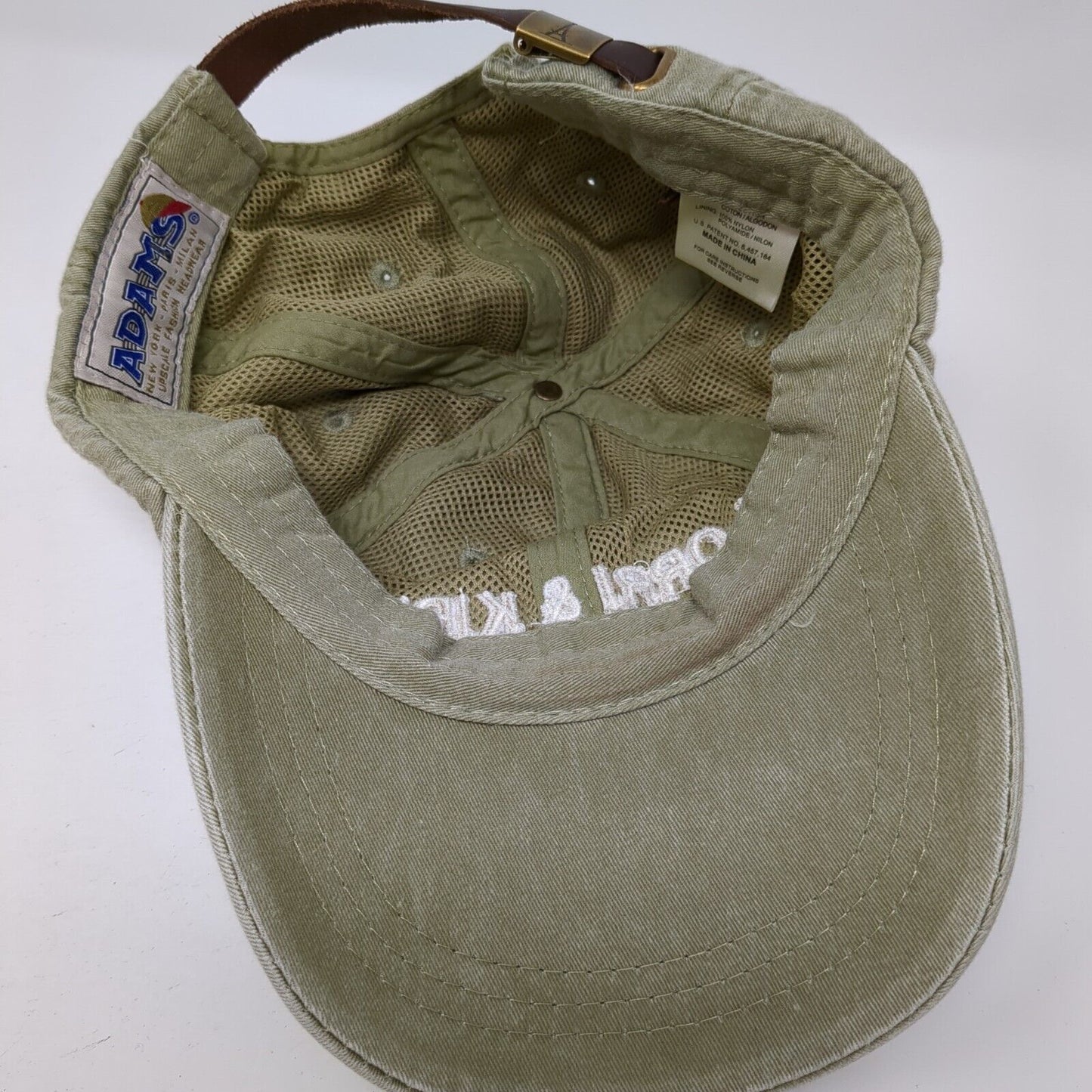 Lorri & Kirk 30 Years Slideback Hat Green One Size Leather Strap Adams