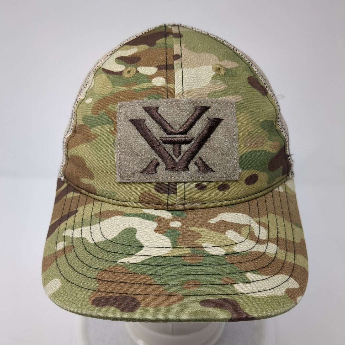 Vortex Strapback Hat Camouflage OS Adjustable Embroidered Mesh Back 6 Panel
