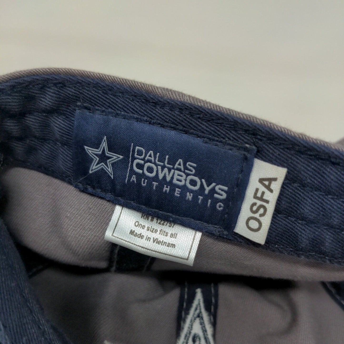 NFL Dallas Cowboys Slideback Hat Gray OSFA Embroidered Logo Spell Out