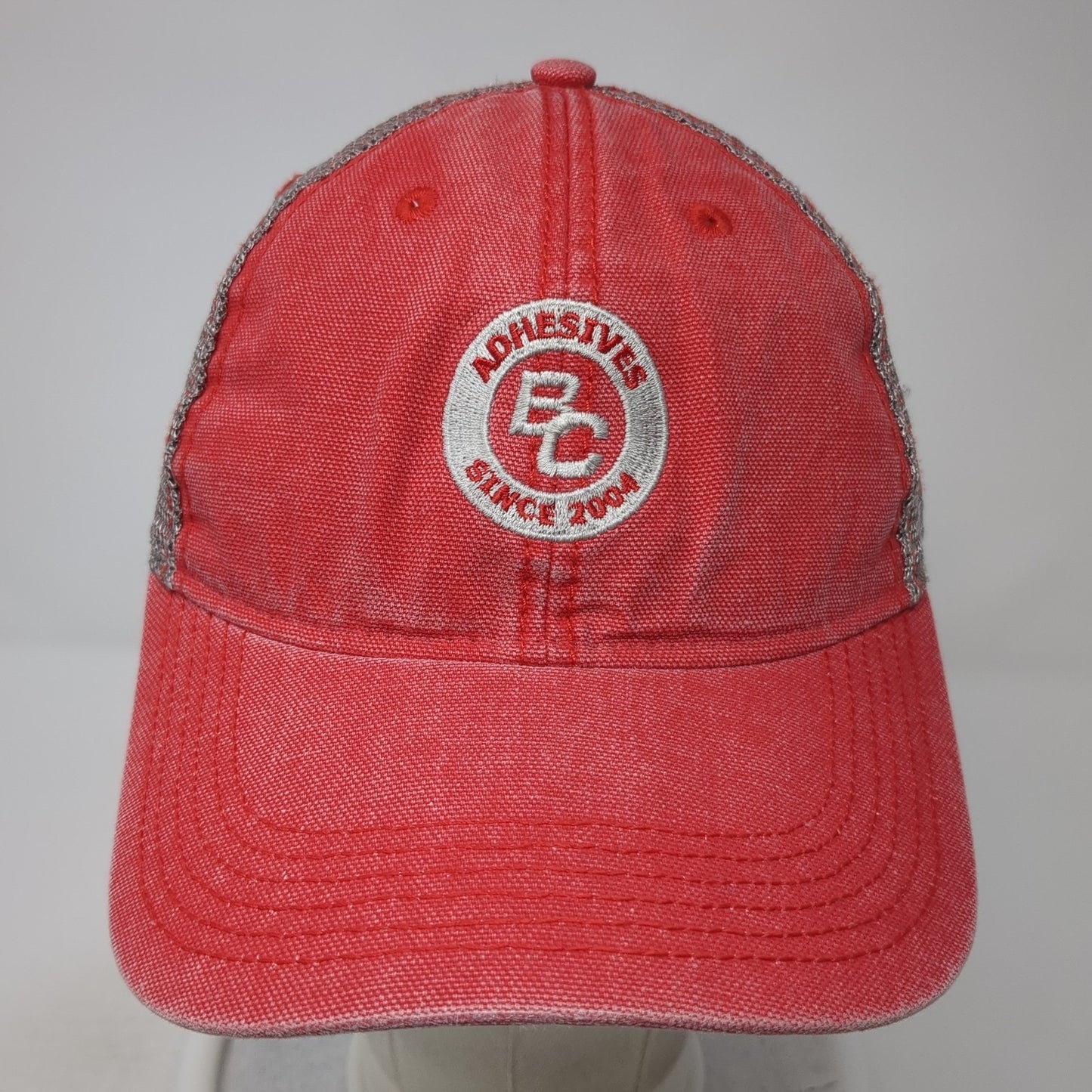 BC Adhesives 2004 Snapback Trucker Hat Red One Size Mesh Back Legacy
