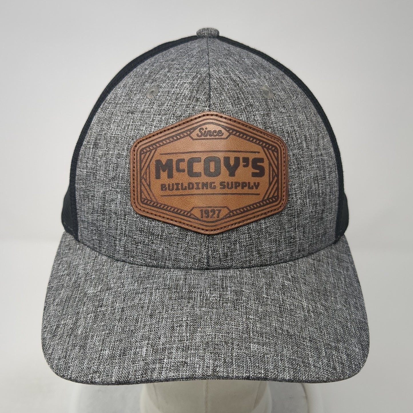 McCoy's Building Supply Strapback Trucker Cap Gray One Size Adjustable Mesh Back