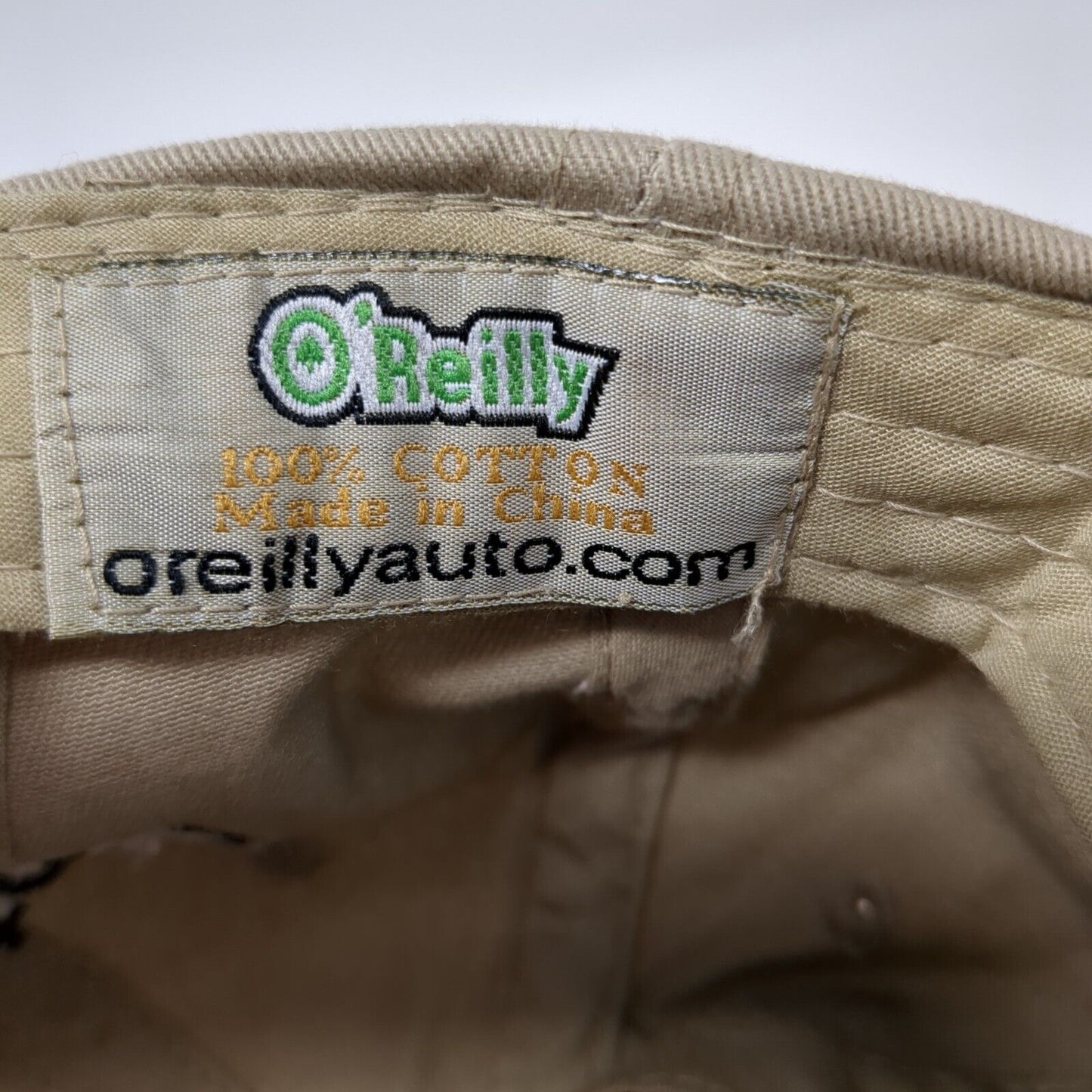 O'Reilly Auto Parts Strapback Hat Tan One Size Adjustable Embroidered Cotton
