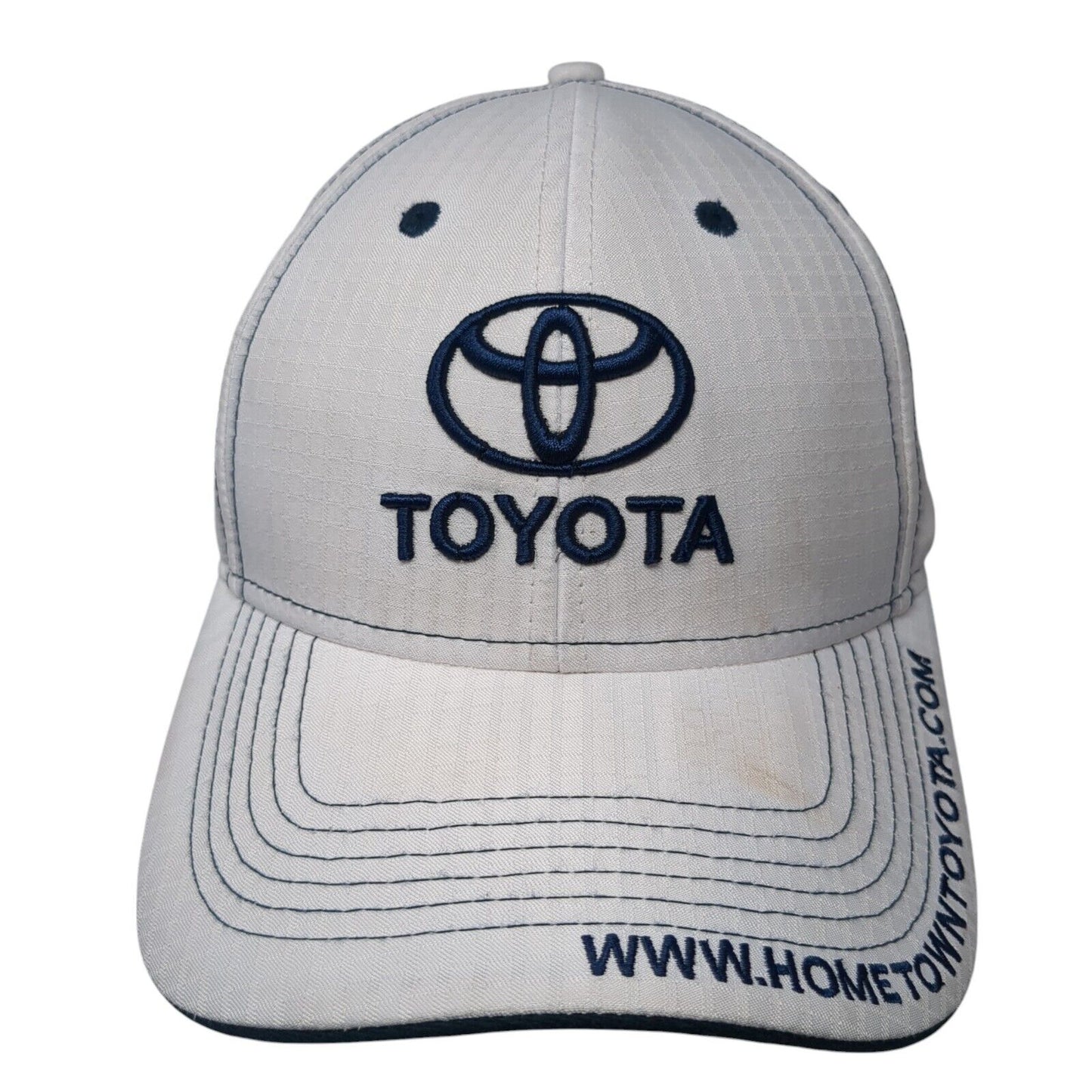 Hometown Toyota Strapback Hat White One Size Embroidered Logo 6 Panel