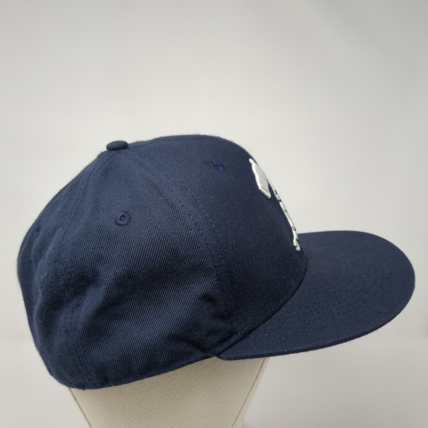 Baseballism Logo Fitted Hat Blue 7 1/2 Embroidered Solid Vent Holes