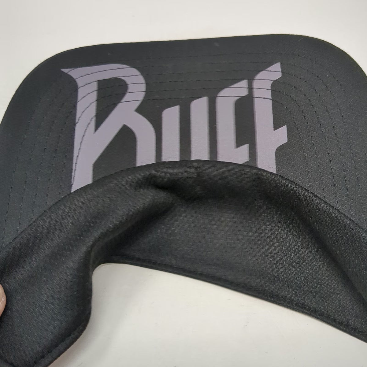 Buff Visor Black One Size Performance Running Logo Hat Reflective Strapback