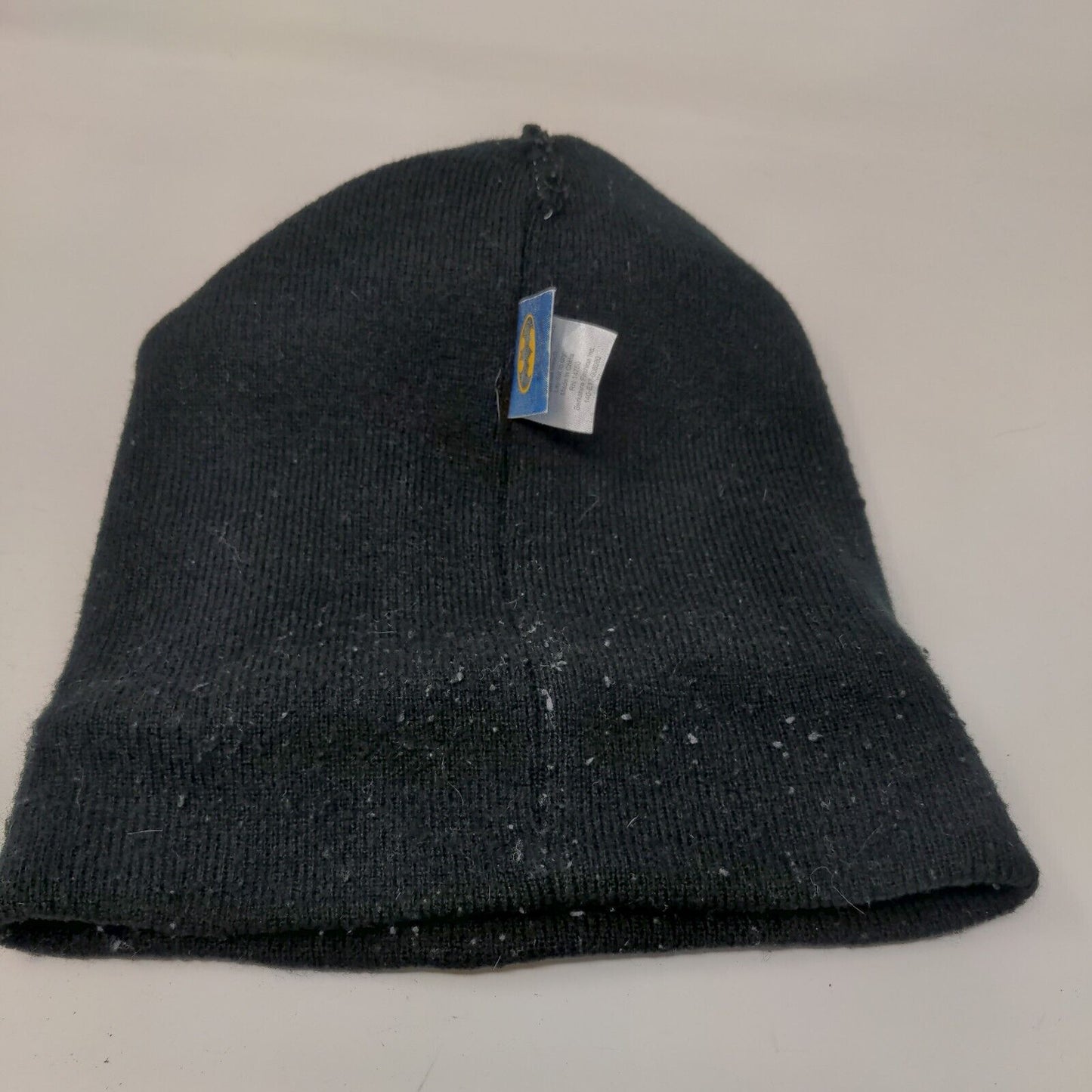 Batman Beanie Hat Multicolor OSFM Knitted Stretch Pom Pom Fleece Acrylic