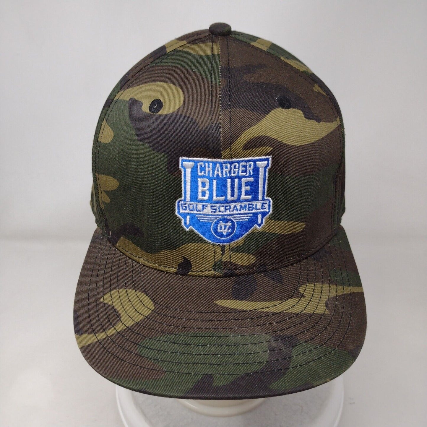 Charger Blue Golf Scramble Snapback Hat Camouflage 58cm Adjustable Pins & Aces