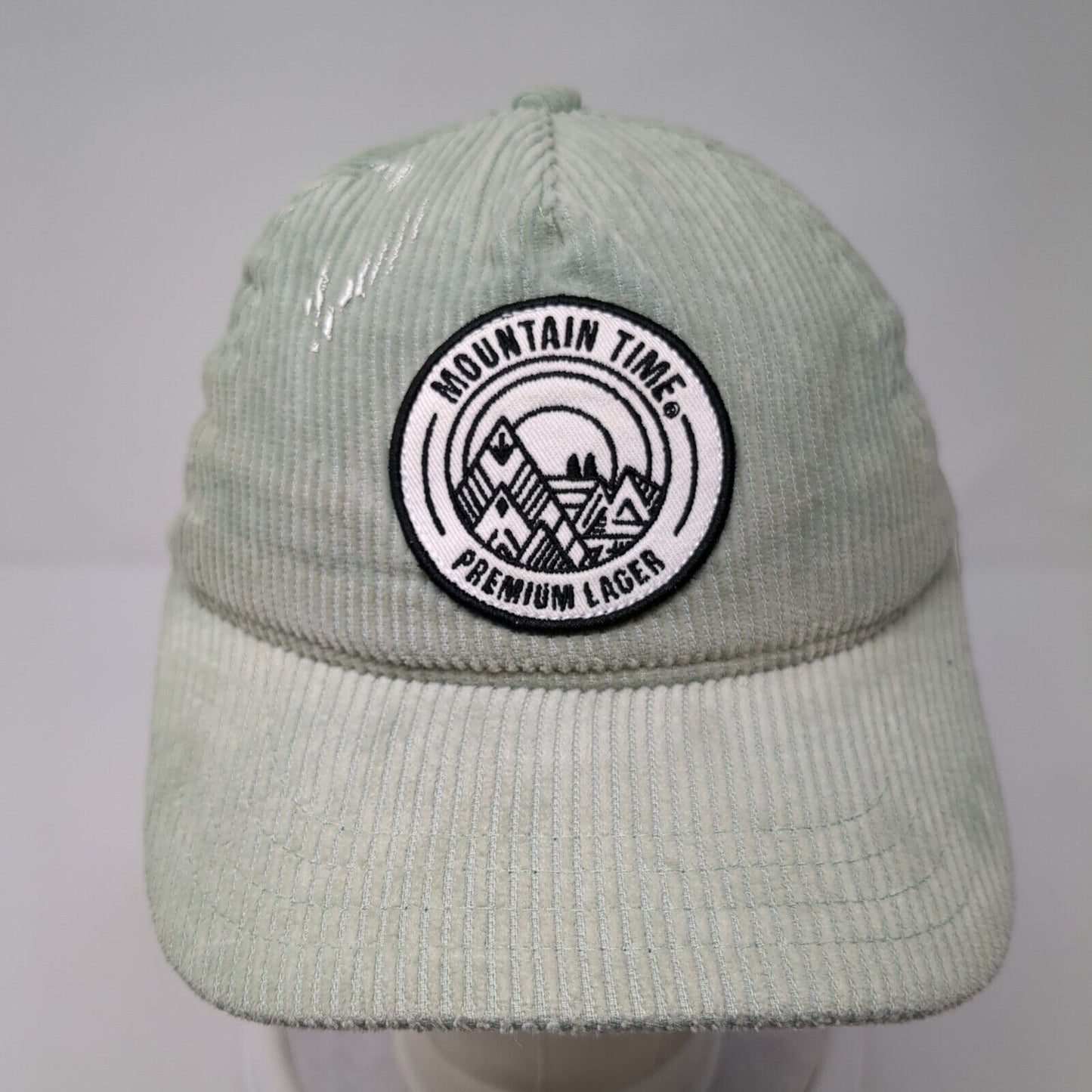 Mountain Time Premium Lager Slideback Hat Green One Size Adjustable Corduroy