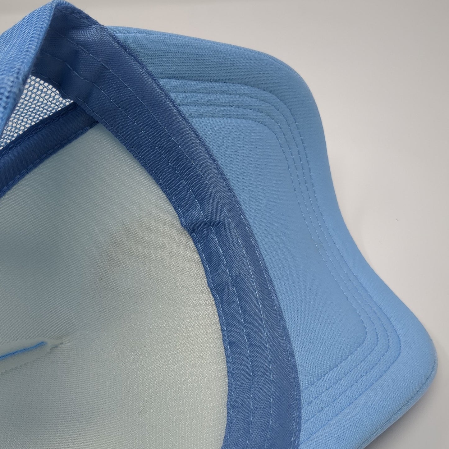 Smiley Face Snapback Trucker Hat Blue One Size Lightweight Adjustable Mesh Back