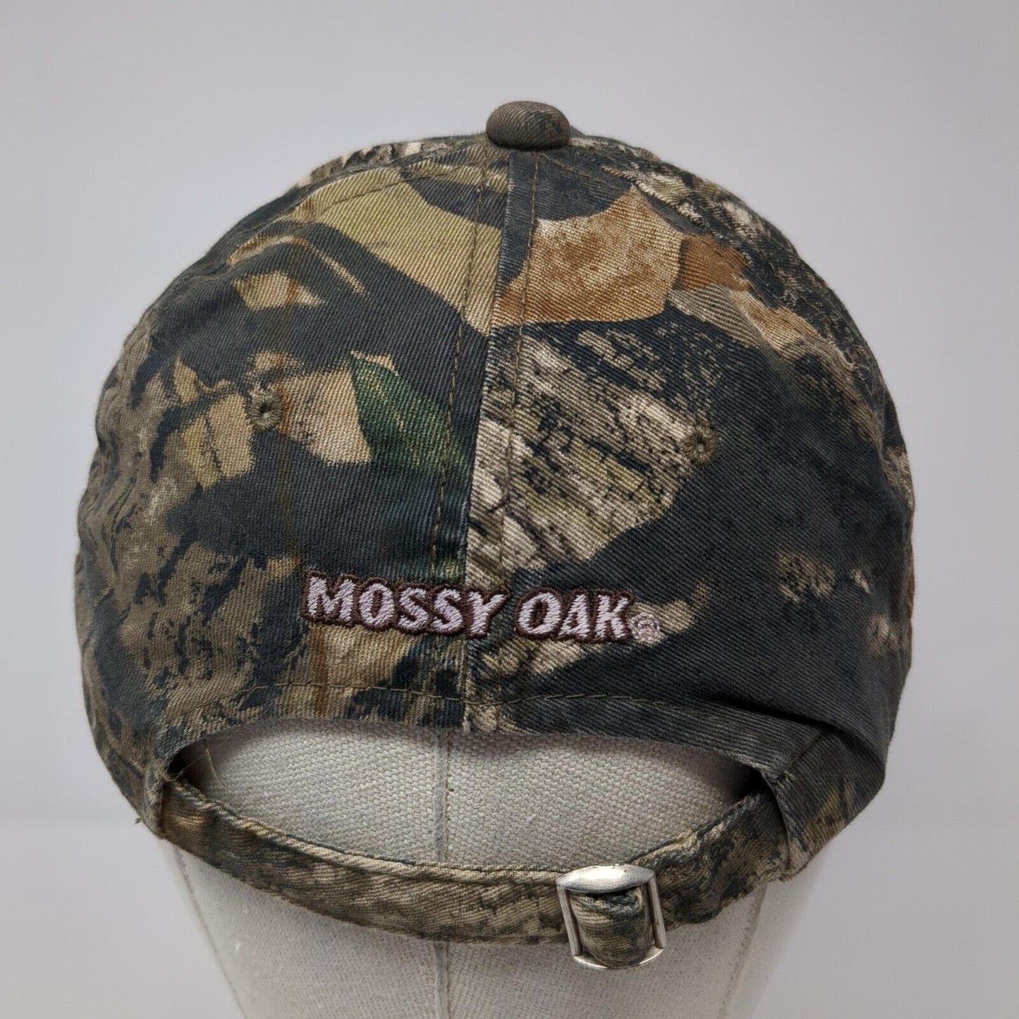 Mossy Oak Slideback Hat Camouflage One Size Adjustable Embroidered Distressed OC