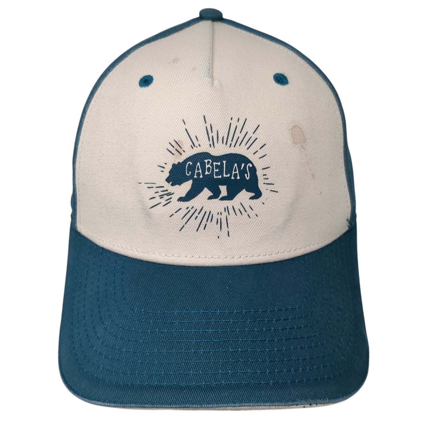 Cabela's Bear Strapback Hat Blue One Size Adjustable Colorblock Outdoor