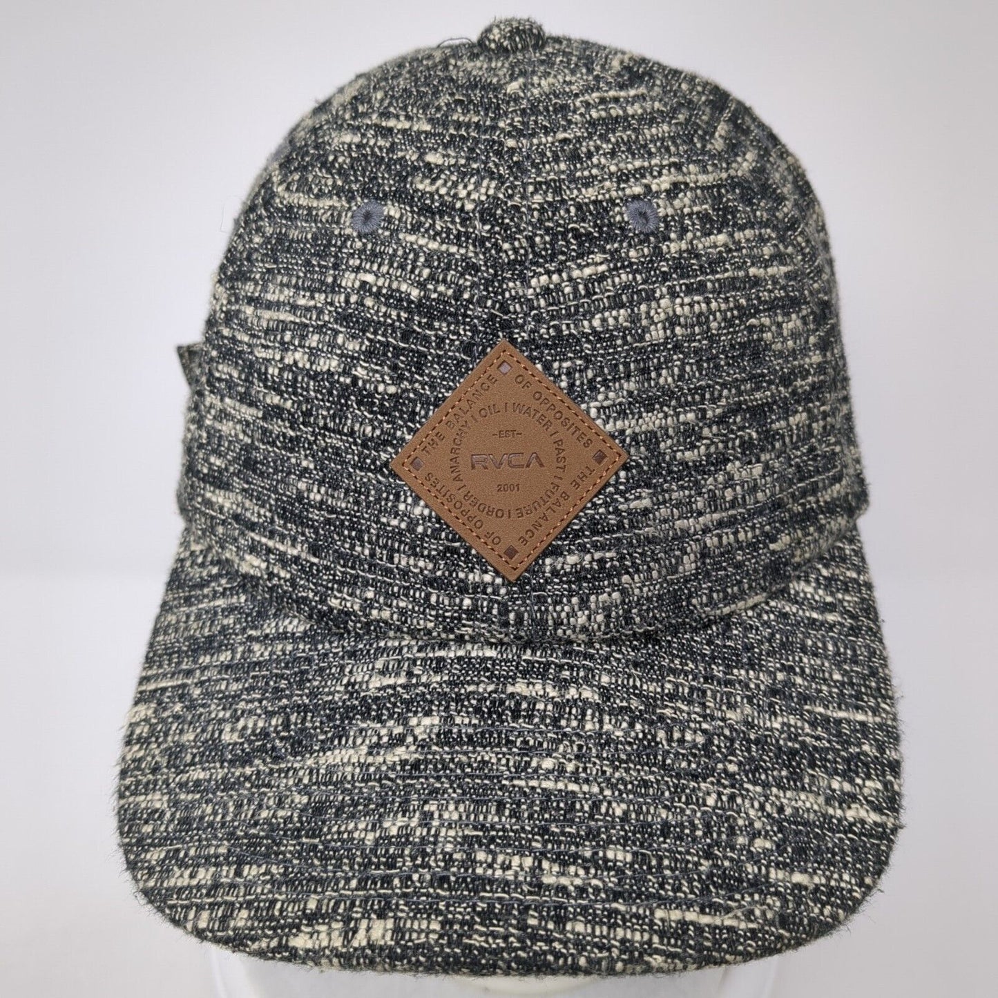RVCA Leather Patch Slideback Hat Multi One Size Shallow Fit Adjustable