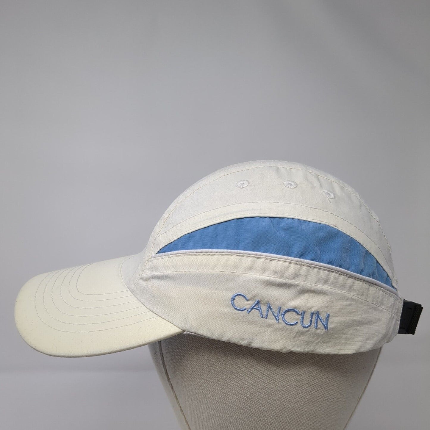 Cancun Slideback 5 Panel Cap White One Size Adjustable Embroidered Invasion