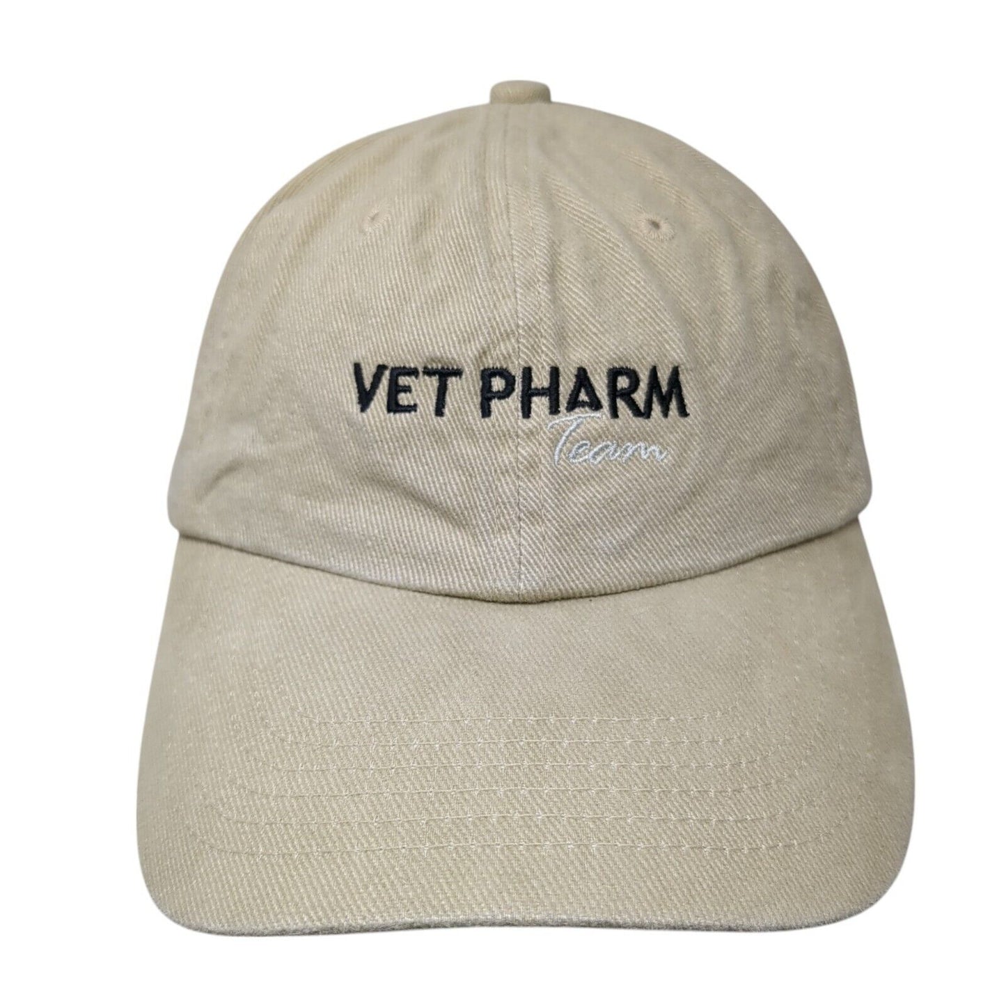 Vet Pharm Team Slideback Hat Tan One Size Adjustable Embroidered Unique Headwear