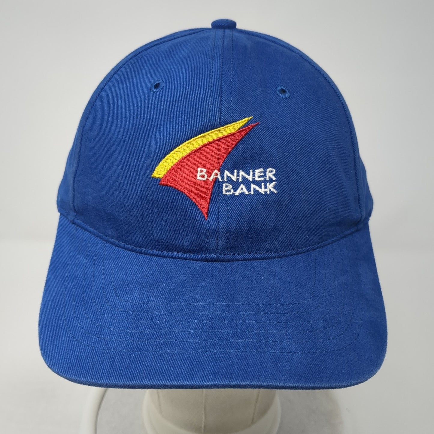 Banner Bank Strapback Hat Blue One Size Adjustable Embroidered Richardson