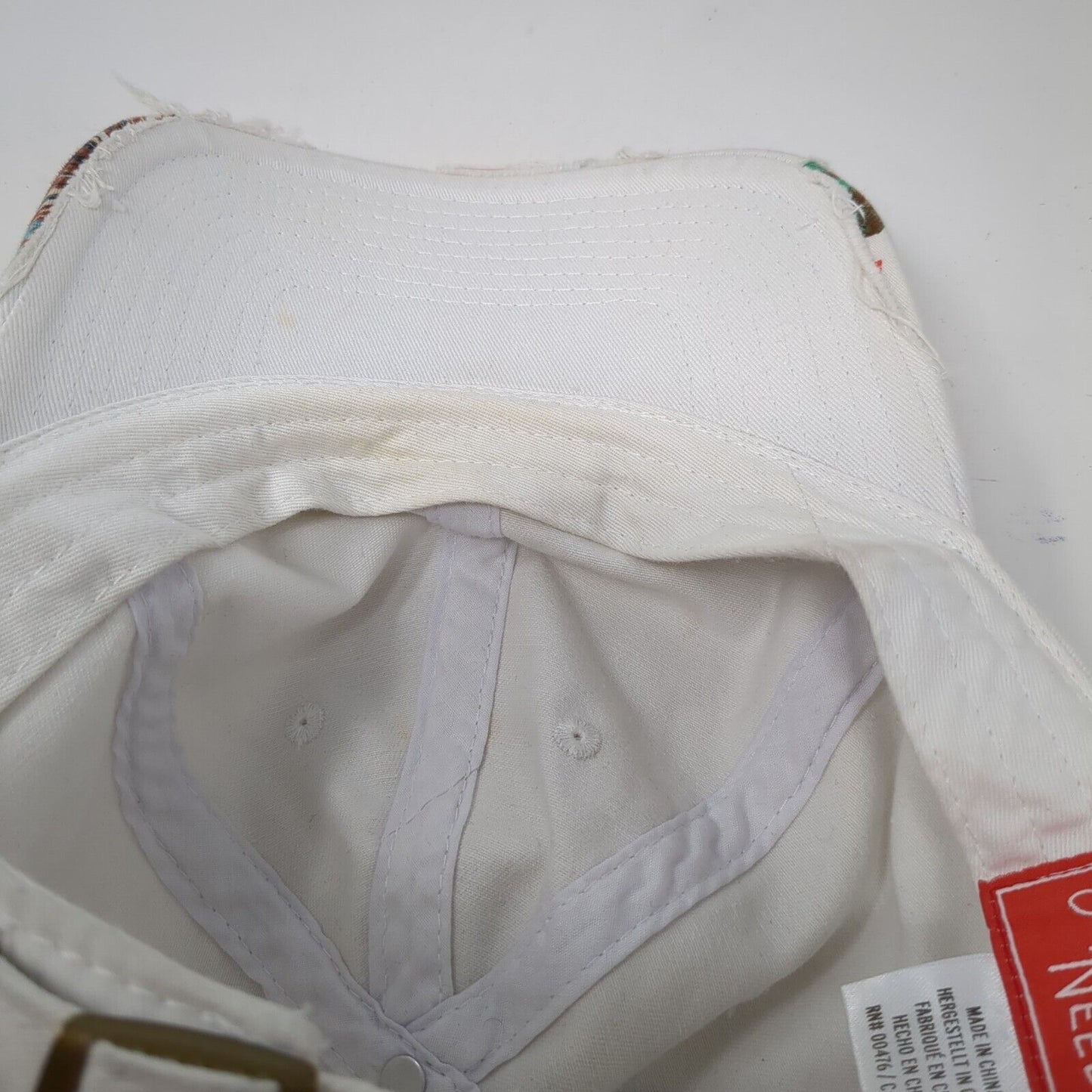 American Needle Slideback Hat White One Size Adjustable Solid 6 Panel