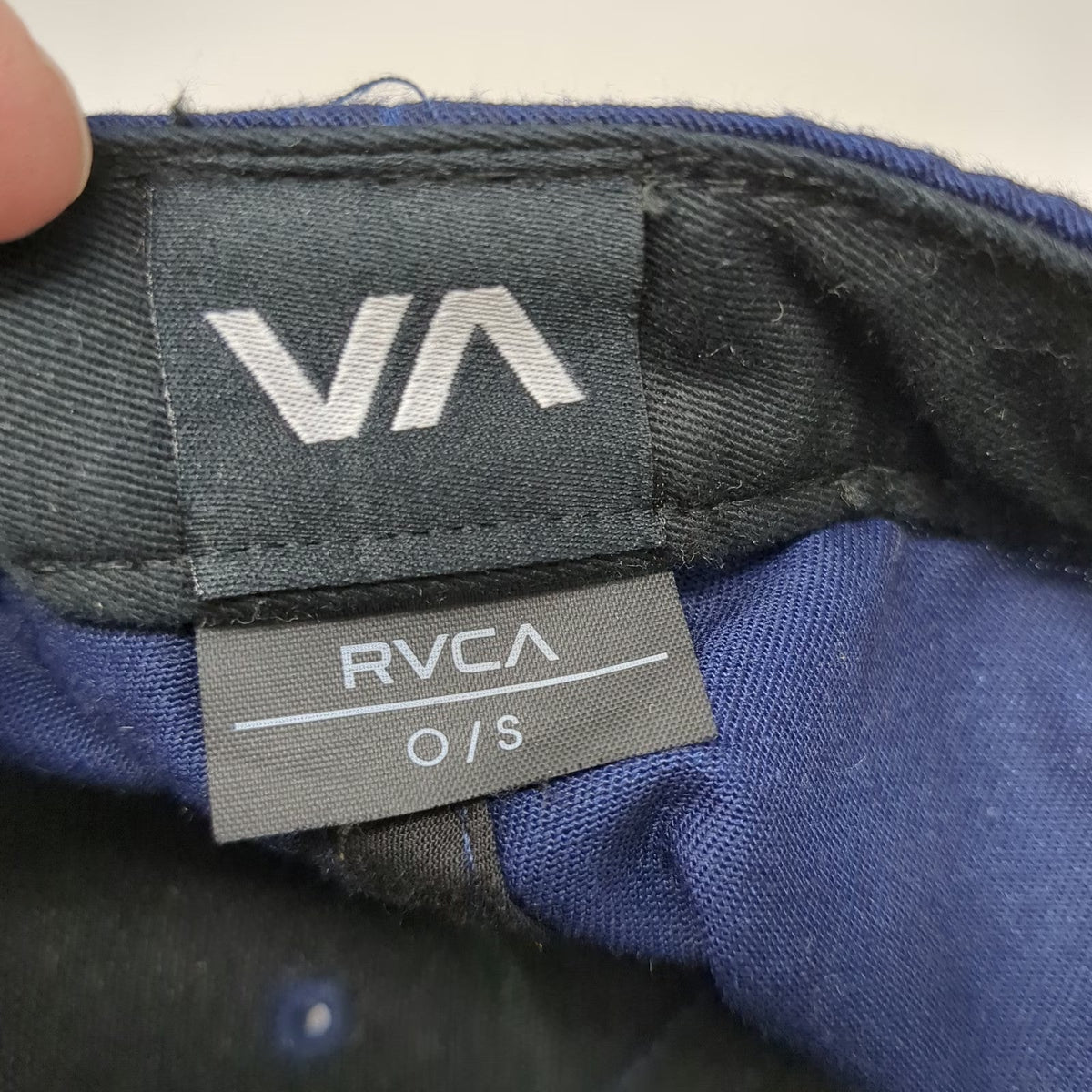 RVCA Snapback Hat Blue One Size 3D Embroidery Structured Cap Logo Surf Skate