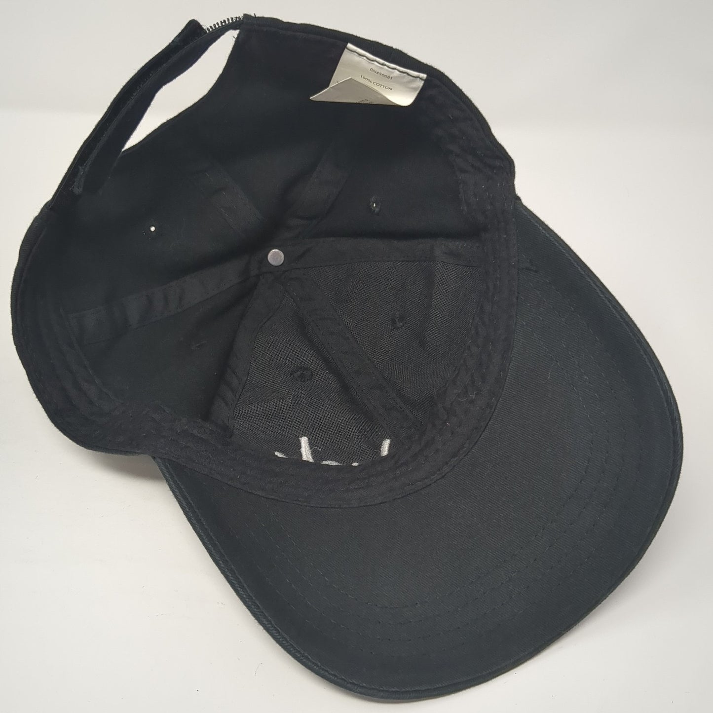 Jack Strapback Hat Black One Size Adjustable Embroidered Solid 6 Panel