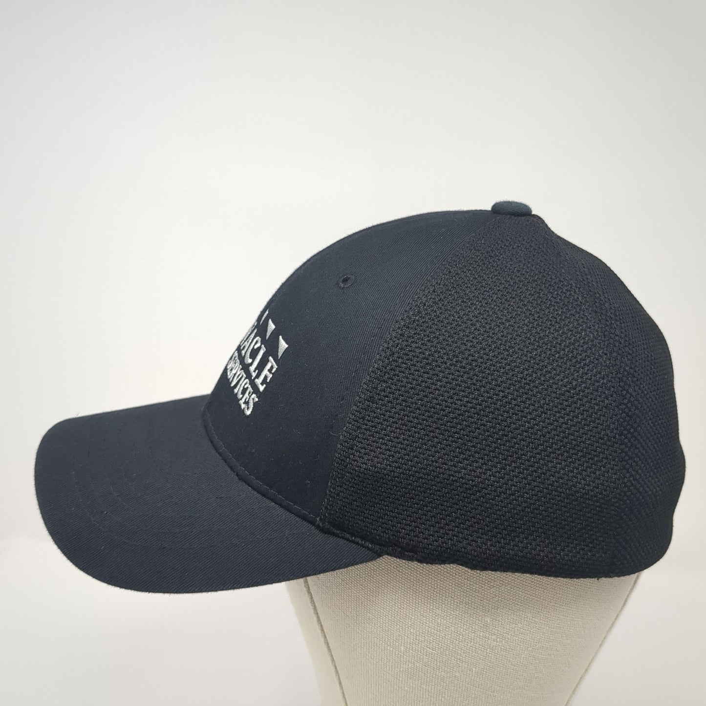 Pinnacle Services Fitted Hat Black XL Embroidered Stretch Vent Holes