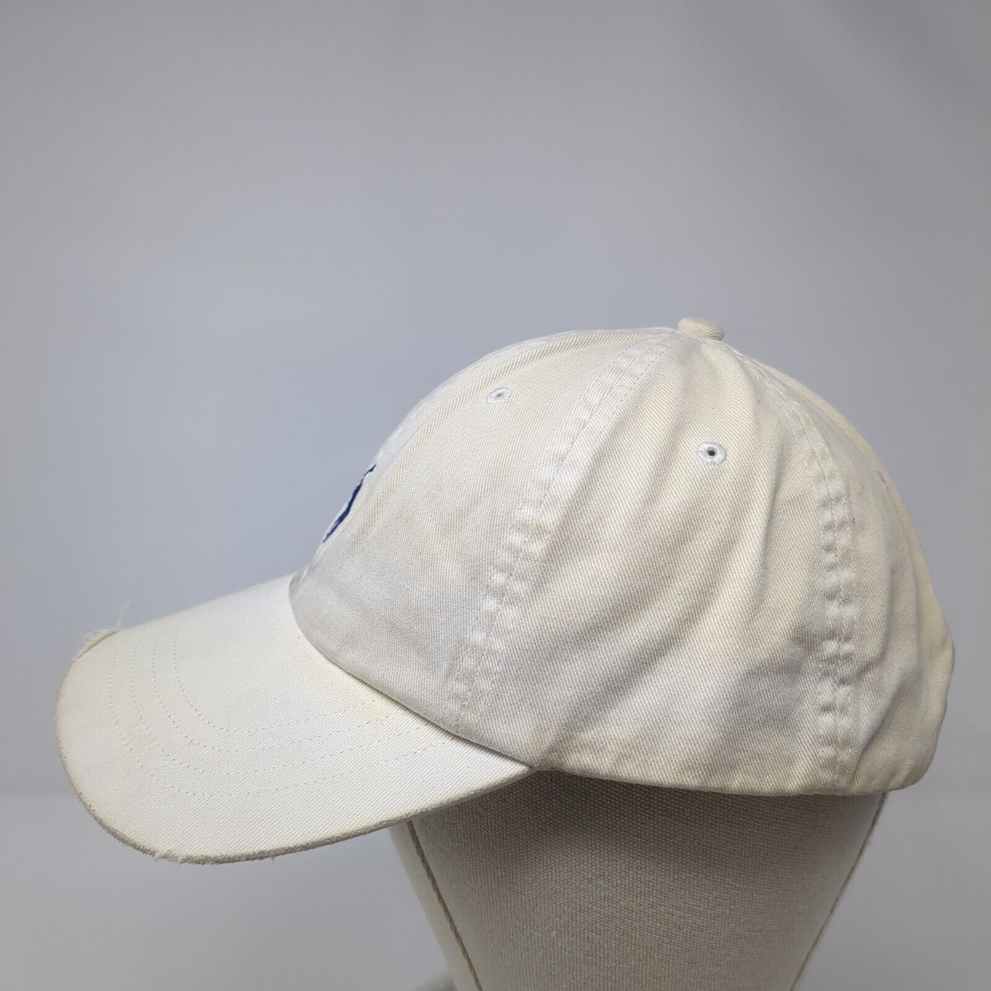 Polo Ralph Lauren Slideback Hat White OS Adjustable Embroidered Pony Distressed