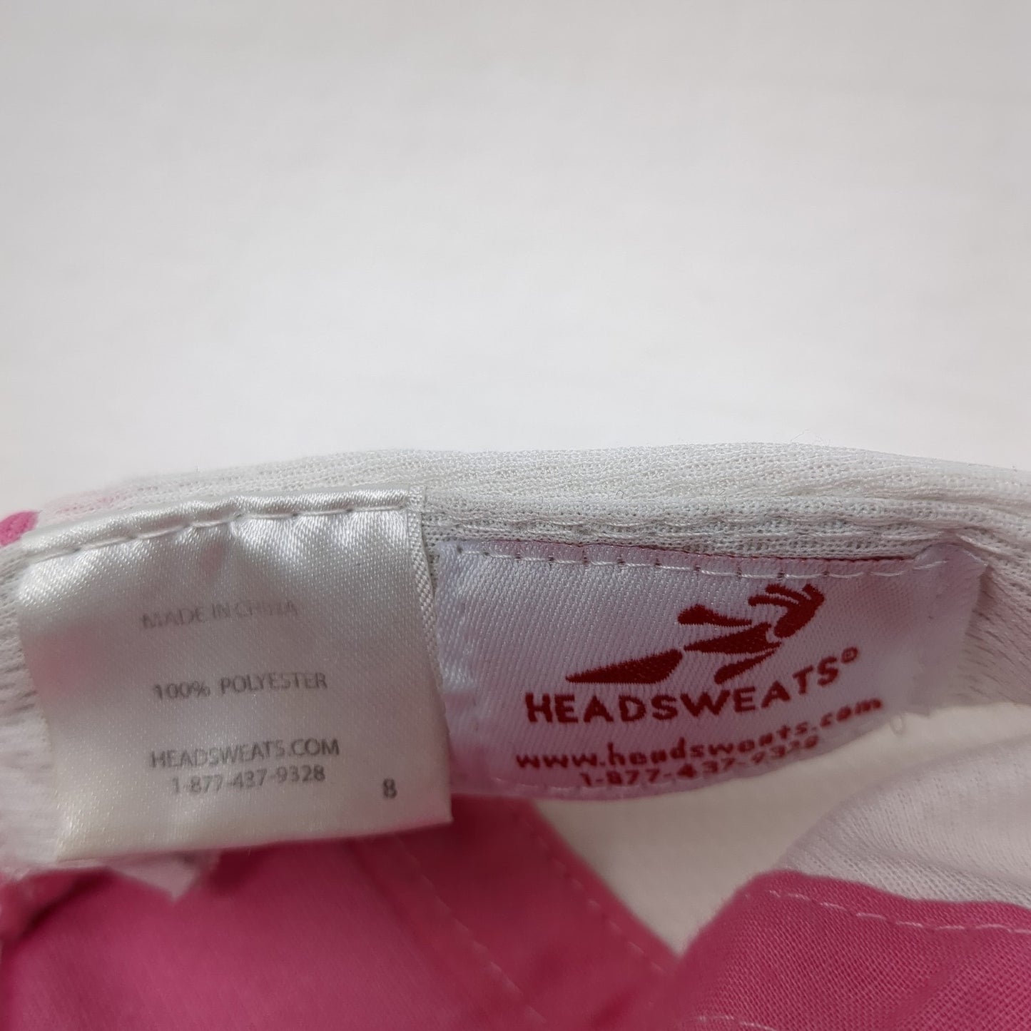 Headsweats 5 Panel Cap Pink One Size Adjustable Lightweight Embroidered