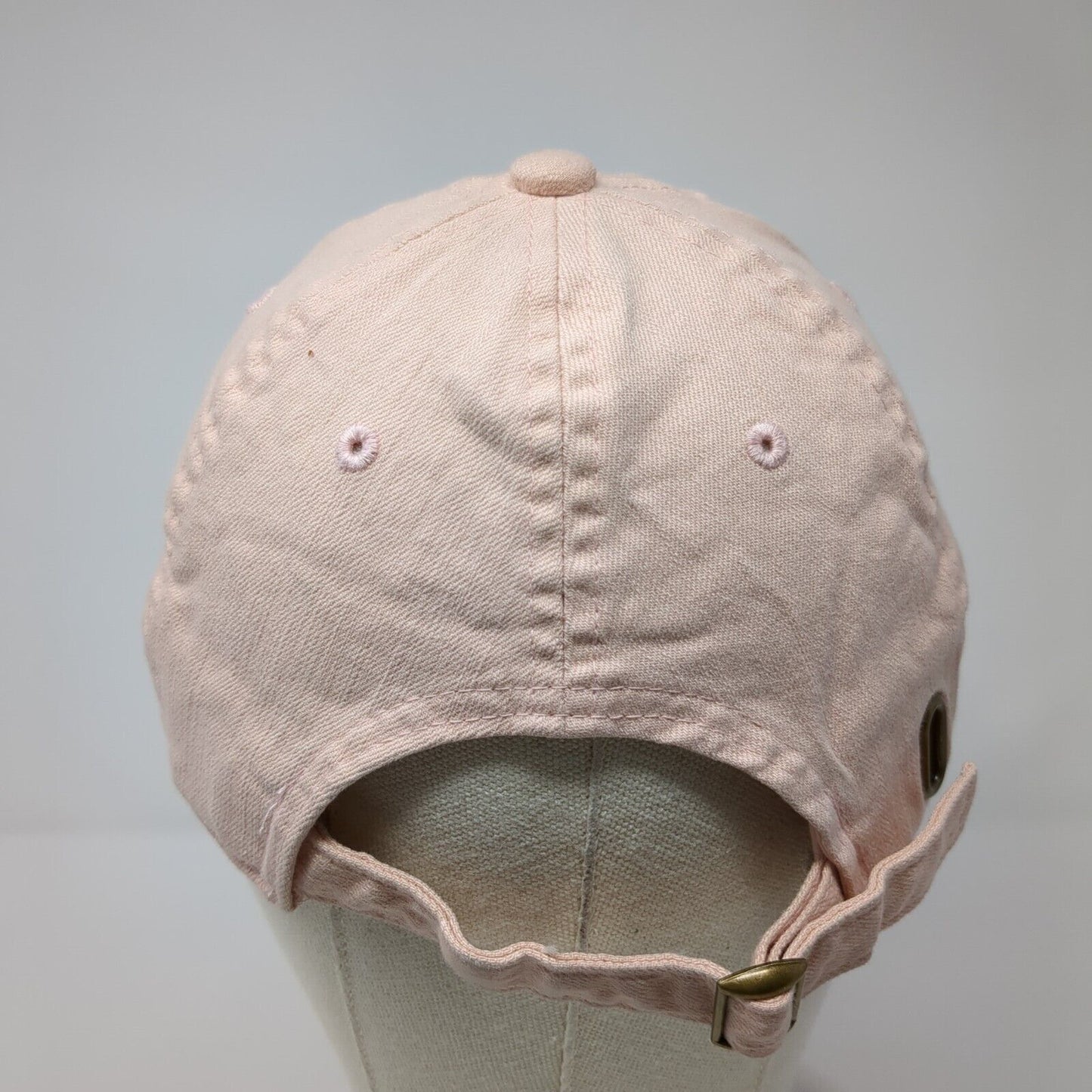 Unbranded Slideback Hat Pink One Size Adjustable Vented Holes 6 Panel Blank
