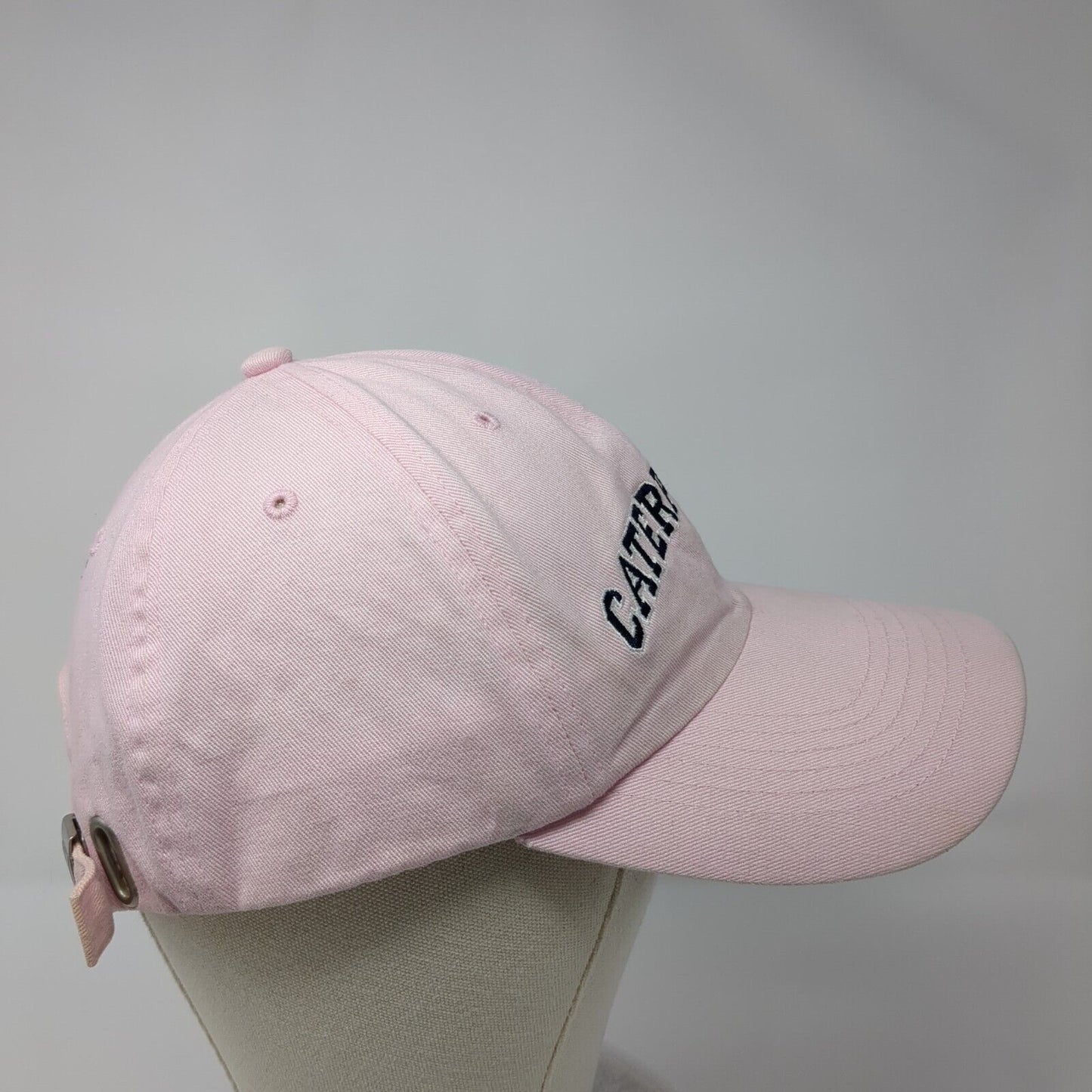 Caterpillar Slideback Hat Pink OSFM Adjustable Embroidered Vented Holes 6 Panel