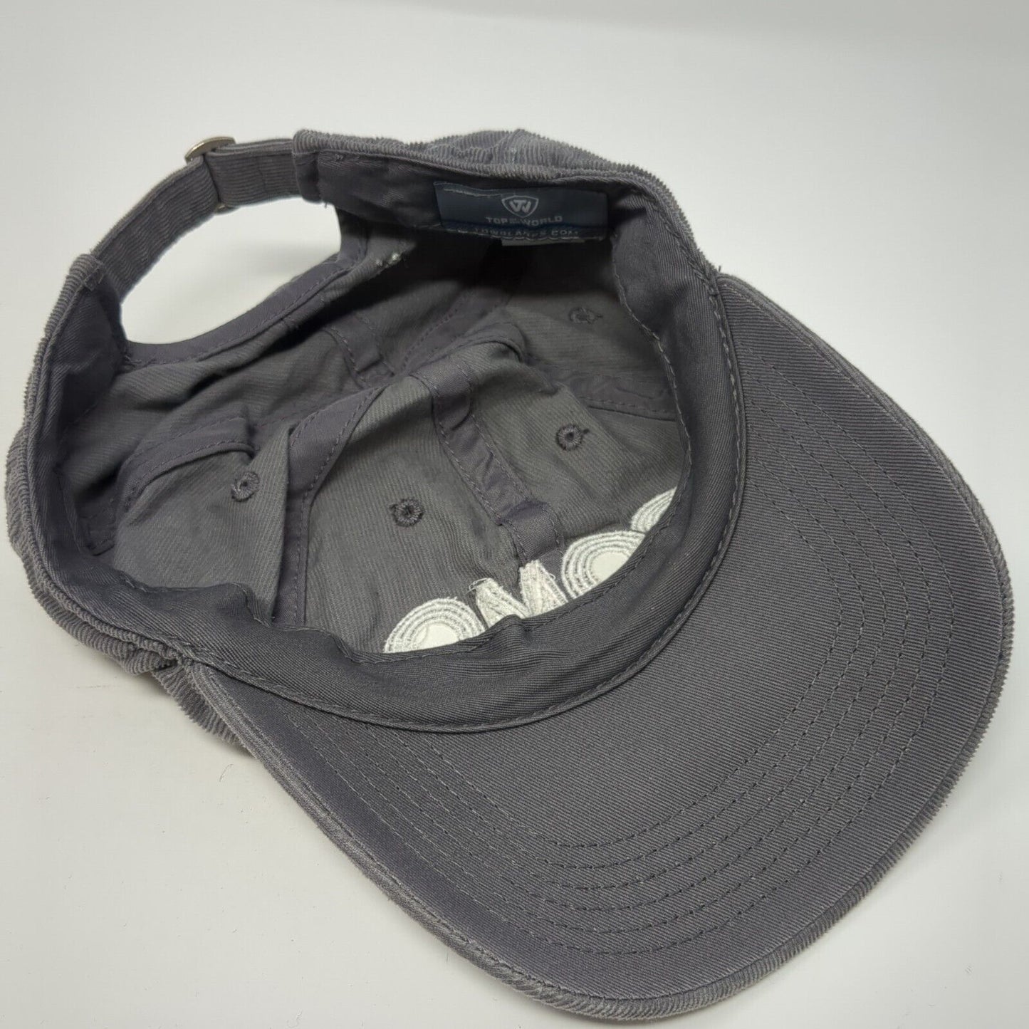 Como Slideback Hat Gray One Size Corduroy Top of the World 6 Panel